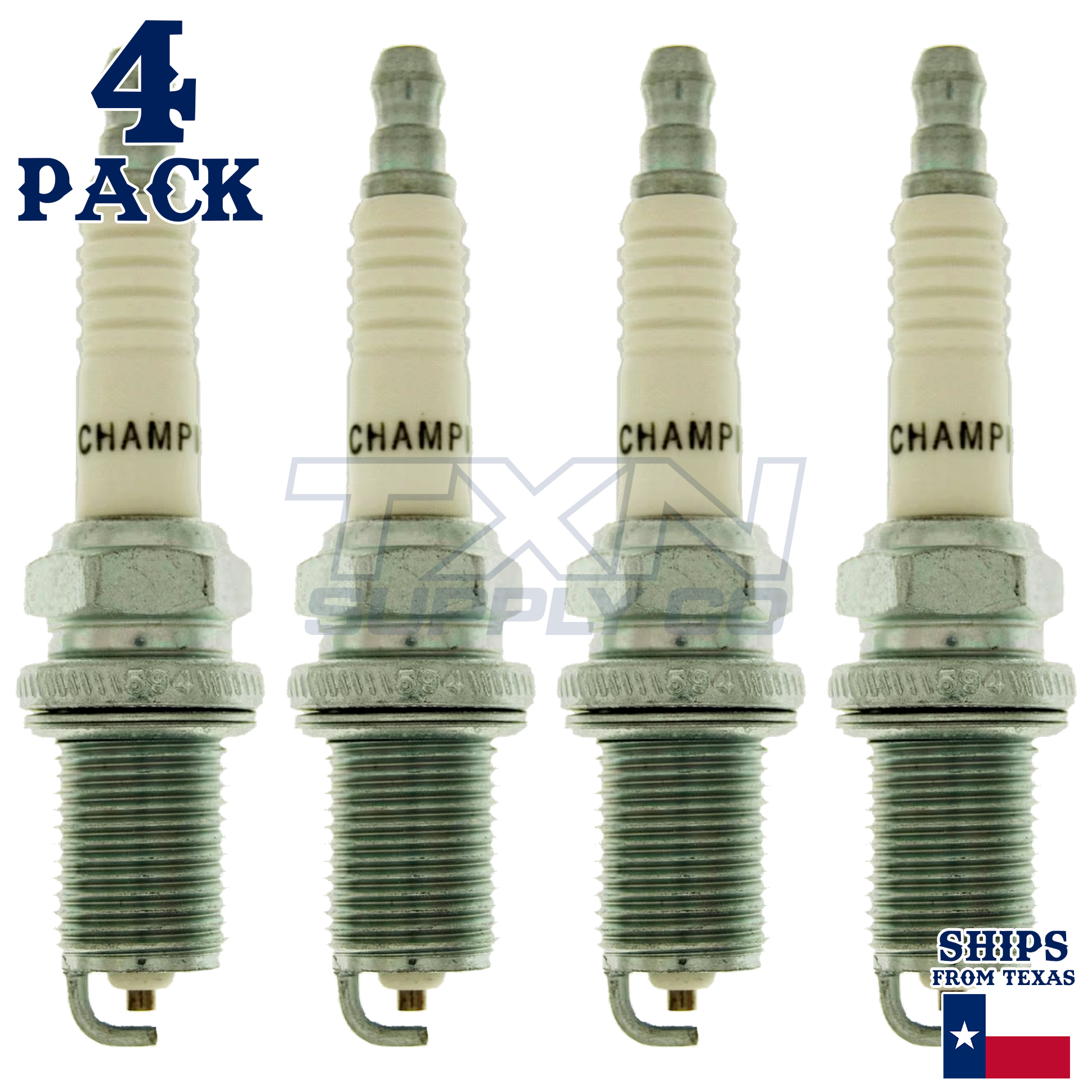 4 Pack Champion Copper Plus Spark Plugs for 1999 Subaru Forester 2.5L H4 - Image 2