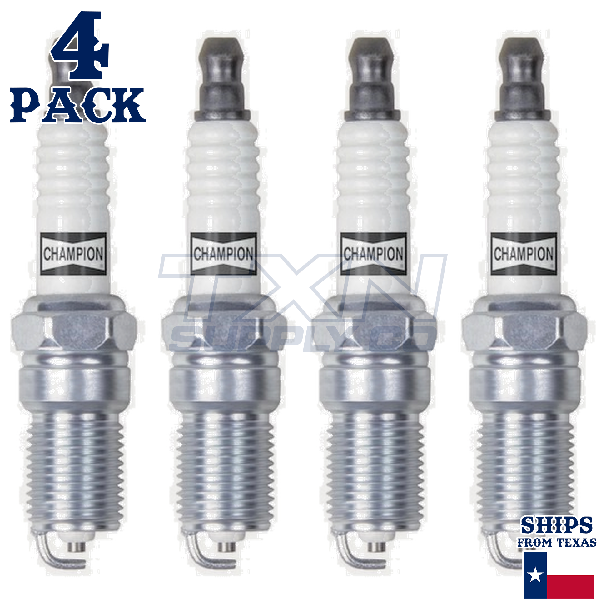 4 Pack Spark Plugs Champion Copper Set for FORD ESCAPE 2005-2008 L4-2.3L - Image 2