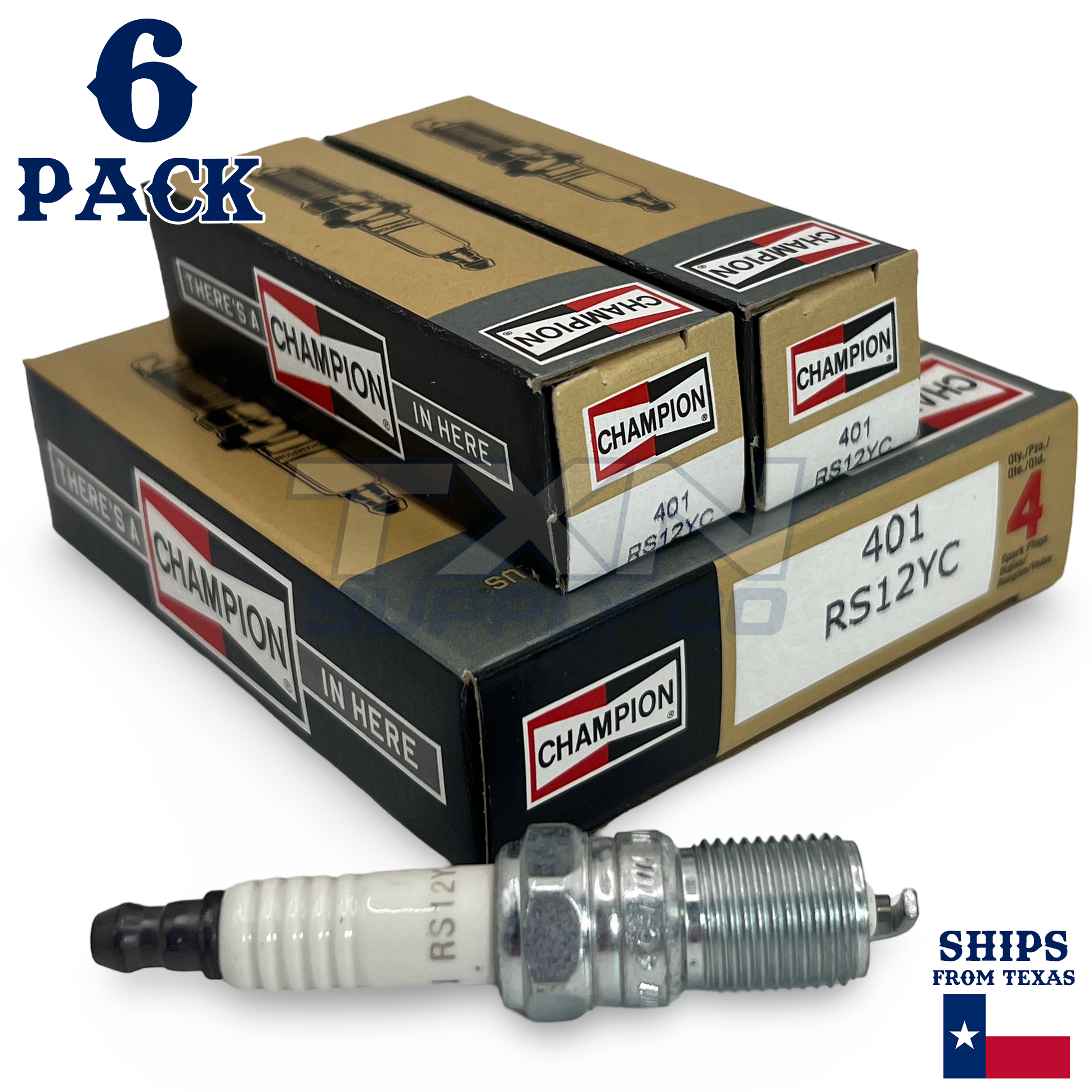 6 Pack Champion Spark Plug - For 2000-2007 Ford Taurus 3.0L - Image 1