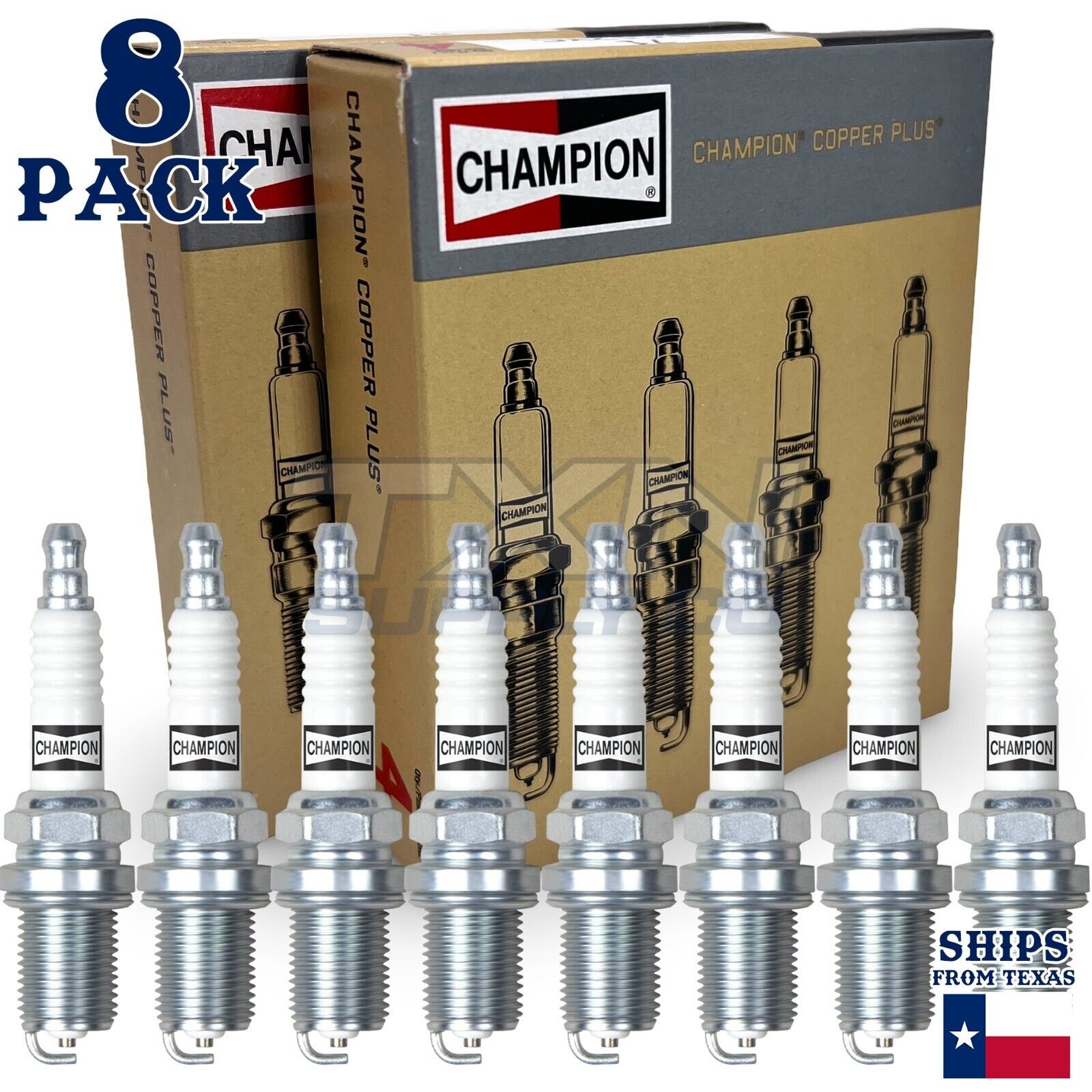 8 Pack Champion Copper Spark Plugs Set for FORD EXPEDITION 1997-2004 V8-4.6L