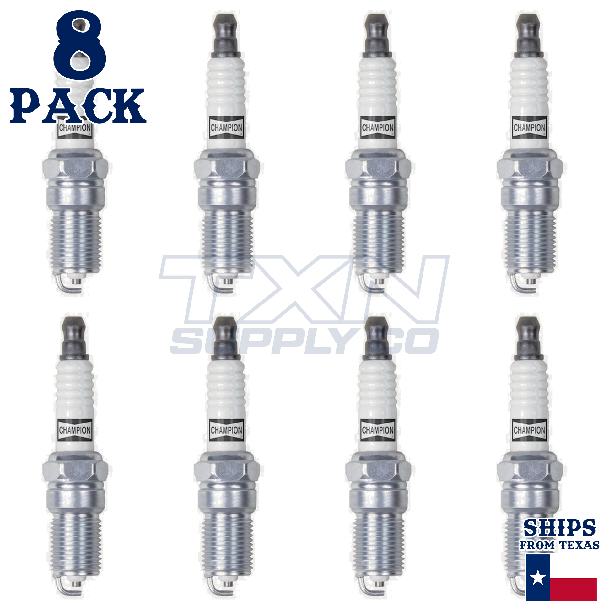 8 Pack Spark Plugs Champion Copper Set for PONTIAC GTO 2004 V8-5.7L - Image 2