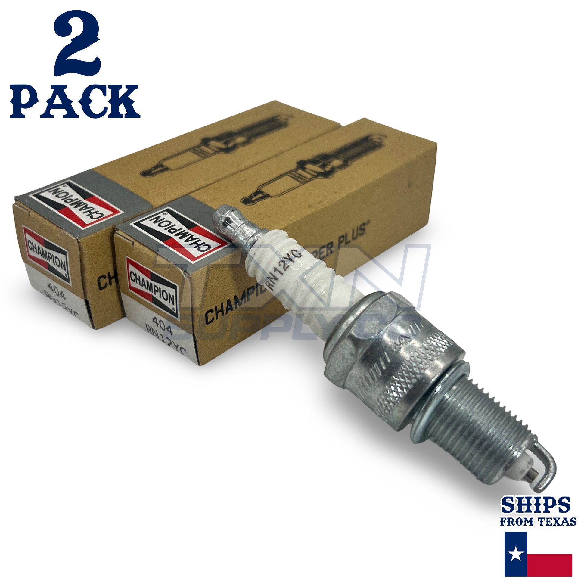 Champion 404 Copper Plus Spark Plug RN12YC - 2 Pack - Image 1