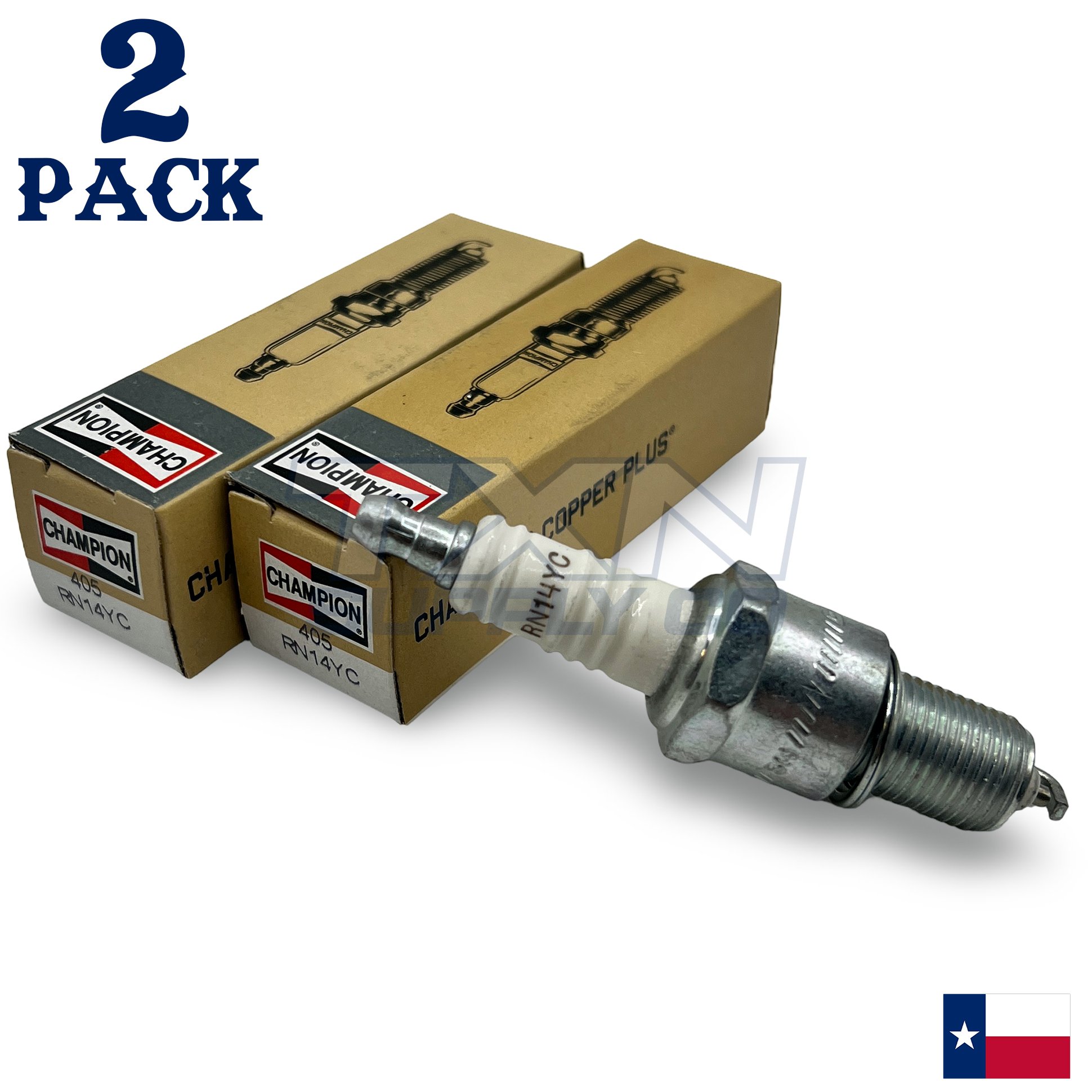 Champion 405 Copper Plus Spark Plug RN14YC - 2 Pack - Image 1