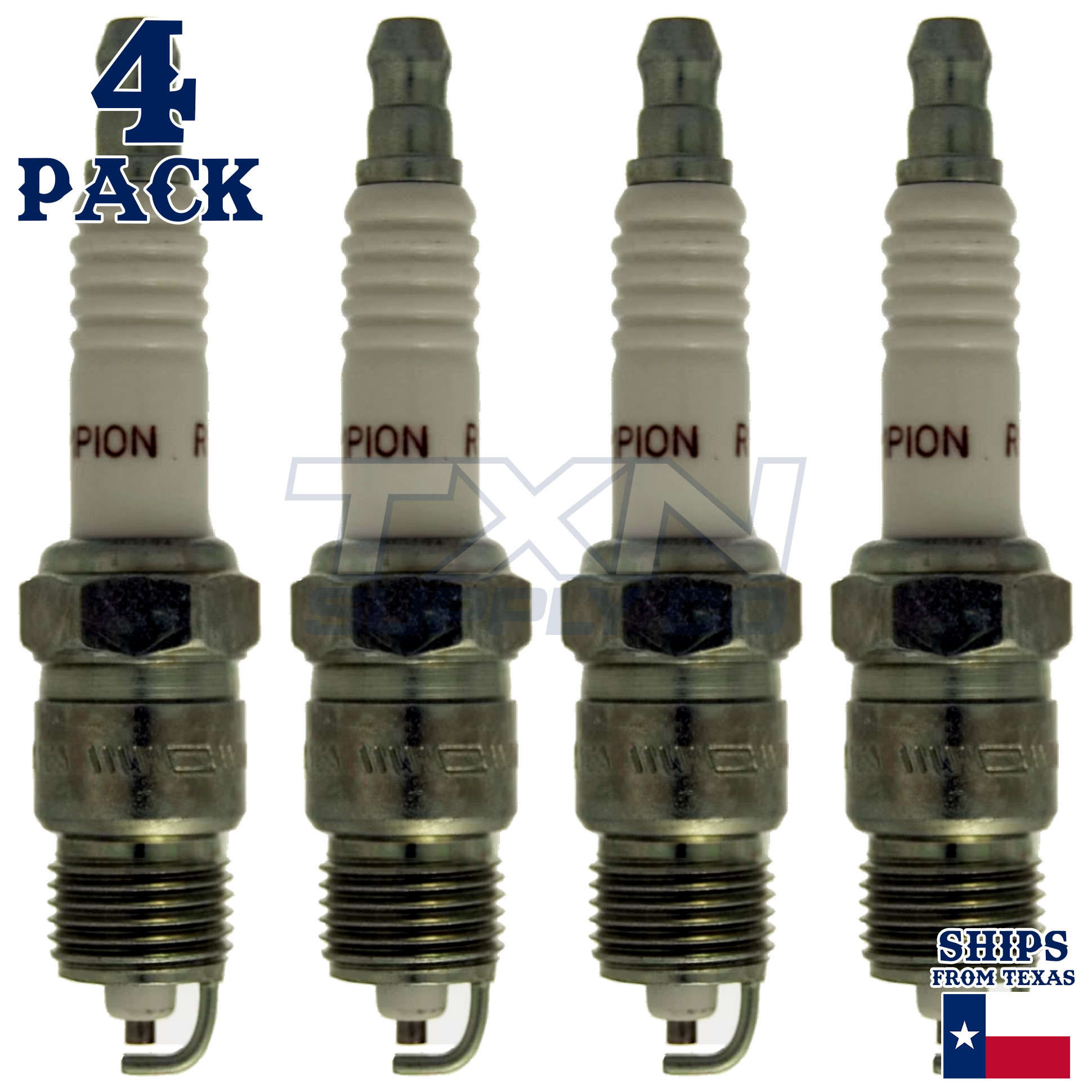 4 Pack Spark Plugs Champion Copper Set for CADILLAC CIMARRON 1982 L4-1.8L - Image 2