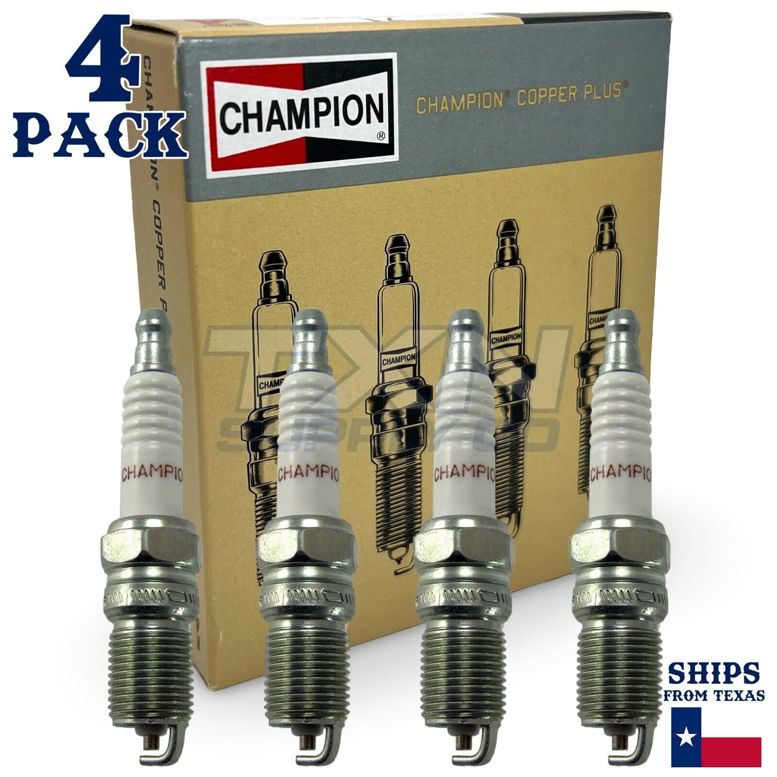4 Pack Champion Copper Plus Spark Plugs for 1999-2003 Chevrolet S10 2.2L L4