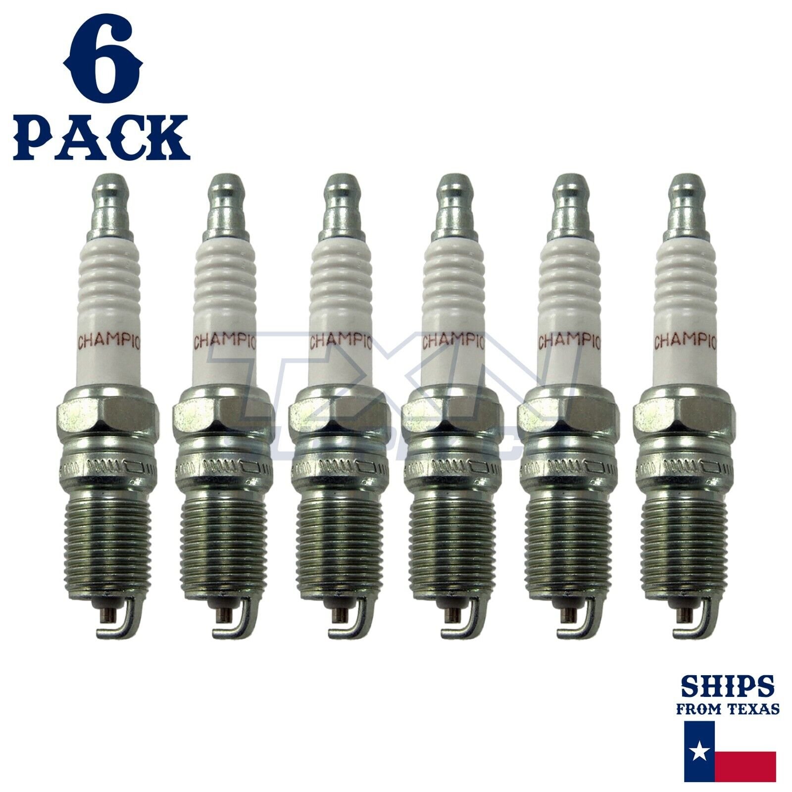 6 Pack Champion Copper Plus Spark Plugs for 2006-2009 Chevrolet Uplander 3.9L - Image 2