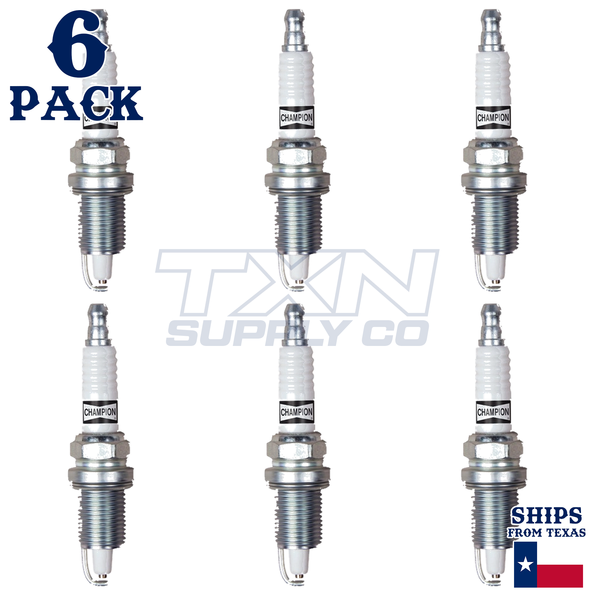 6 Pack Champion 412 Copper Plus Spark Plugs for 1993-1997 Dodge Intrepid 3.5L V6 - Image 2