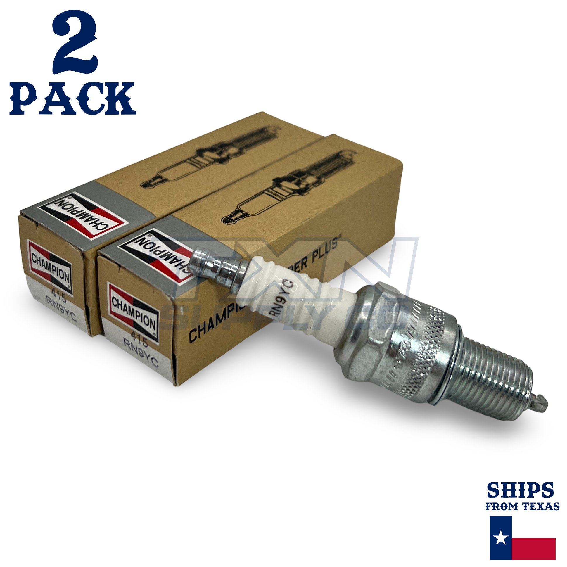 Champion 415 Copper Plus Spark Plug RN9YC - 2 Pack - Image 1