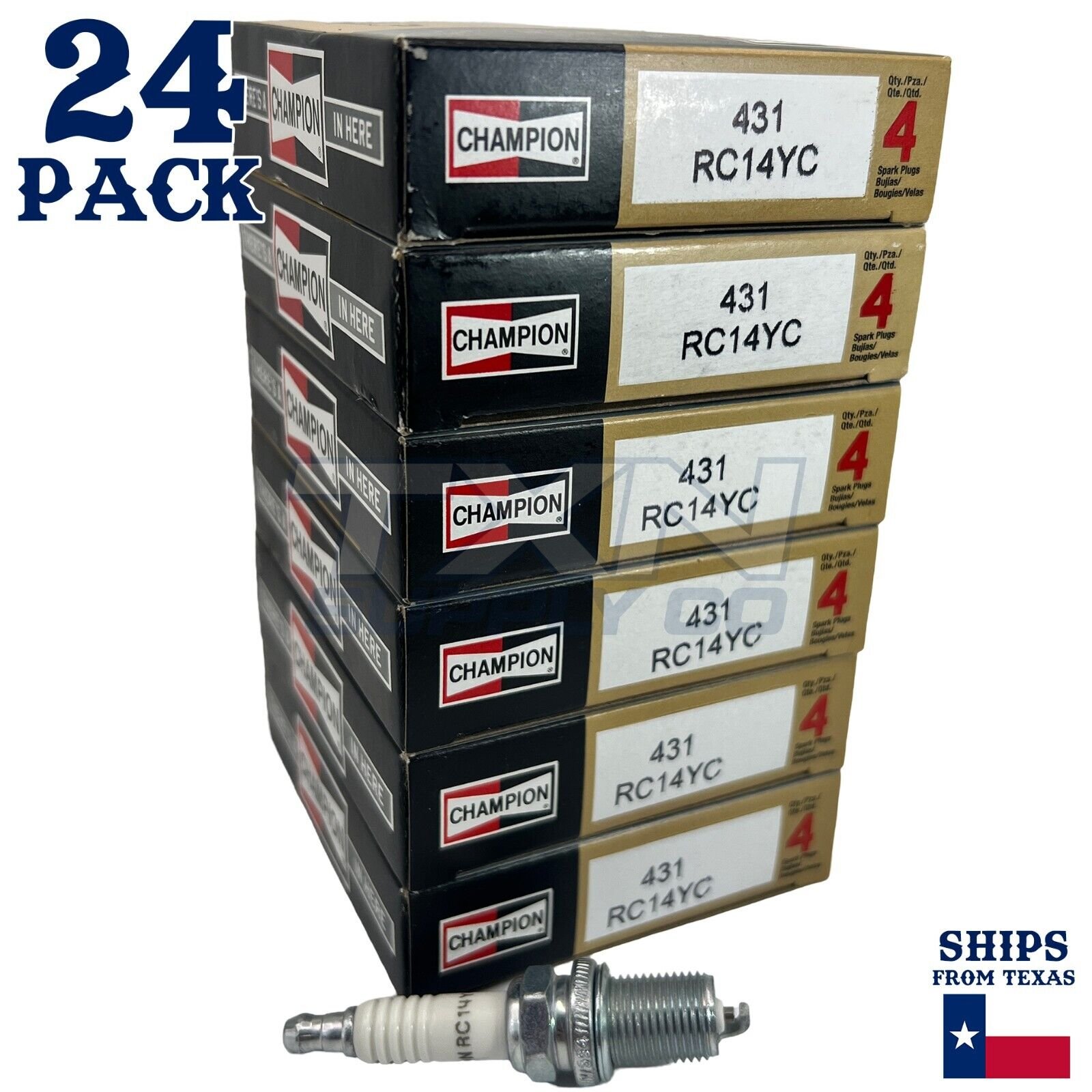 Champion 431 Copper Plus Spark Plug RC14YC - 24 Pack - Image 1