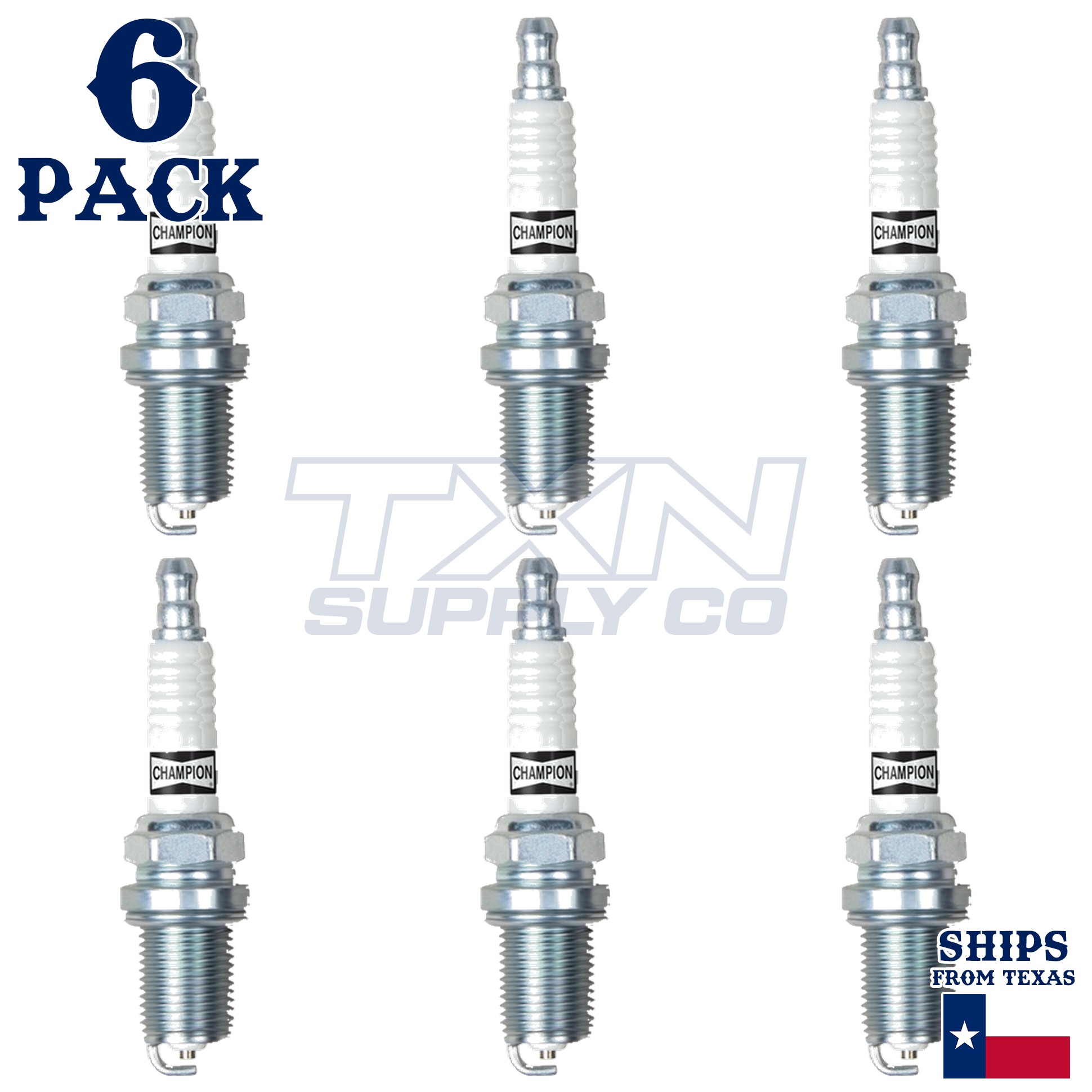 6 Pack Champion Copper Plus Spark Plugs for 1993-1997 Chrysler Intrepid 3.5L - Image 2