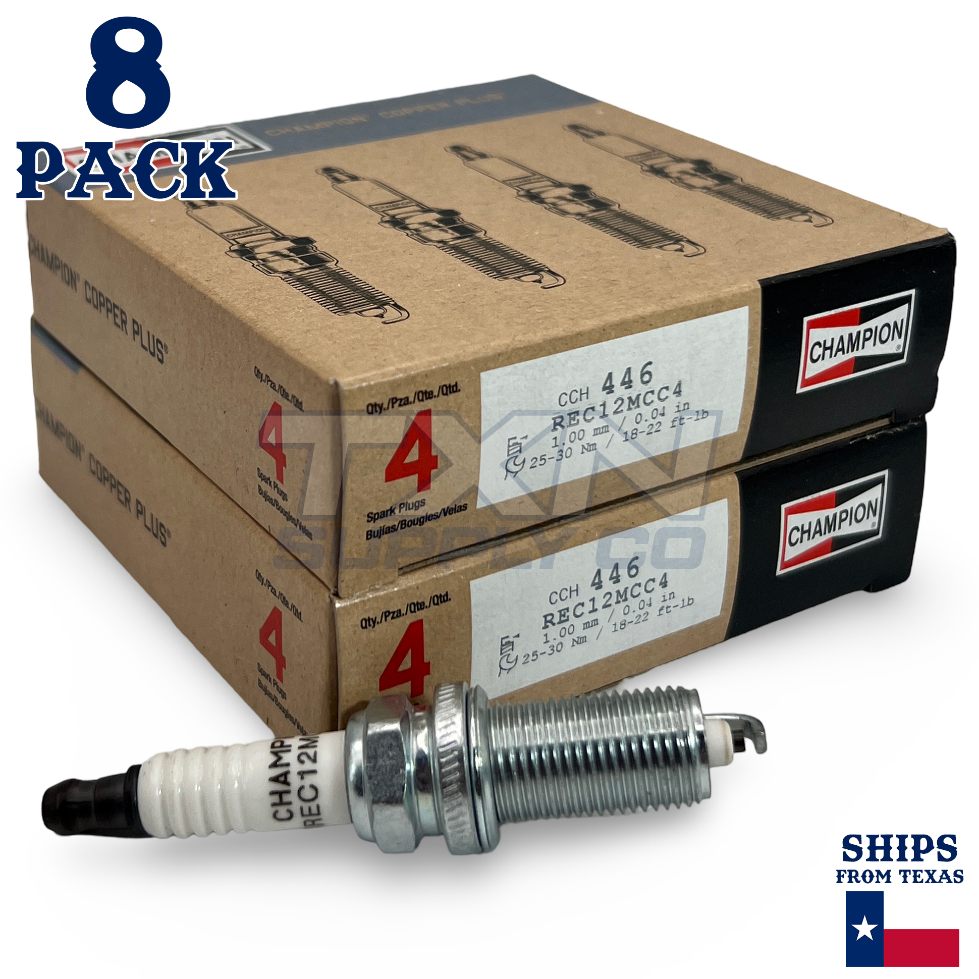 8 Pack Champion Spark Plug - For 2004 Nissan Pathfinder 5.6L - Image 1