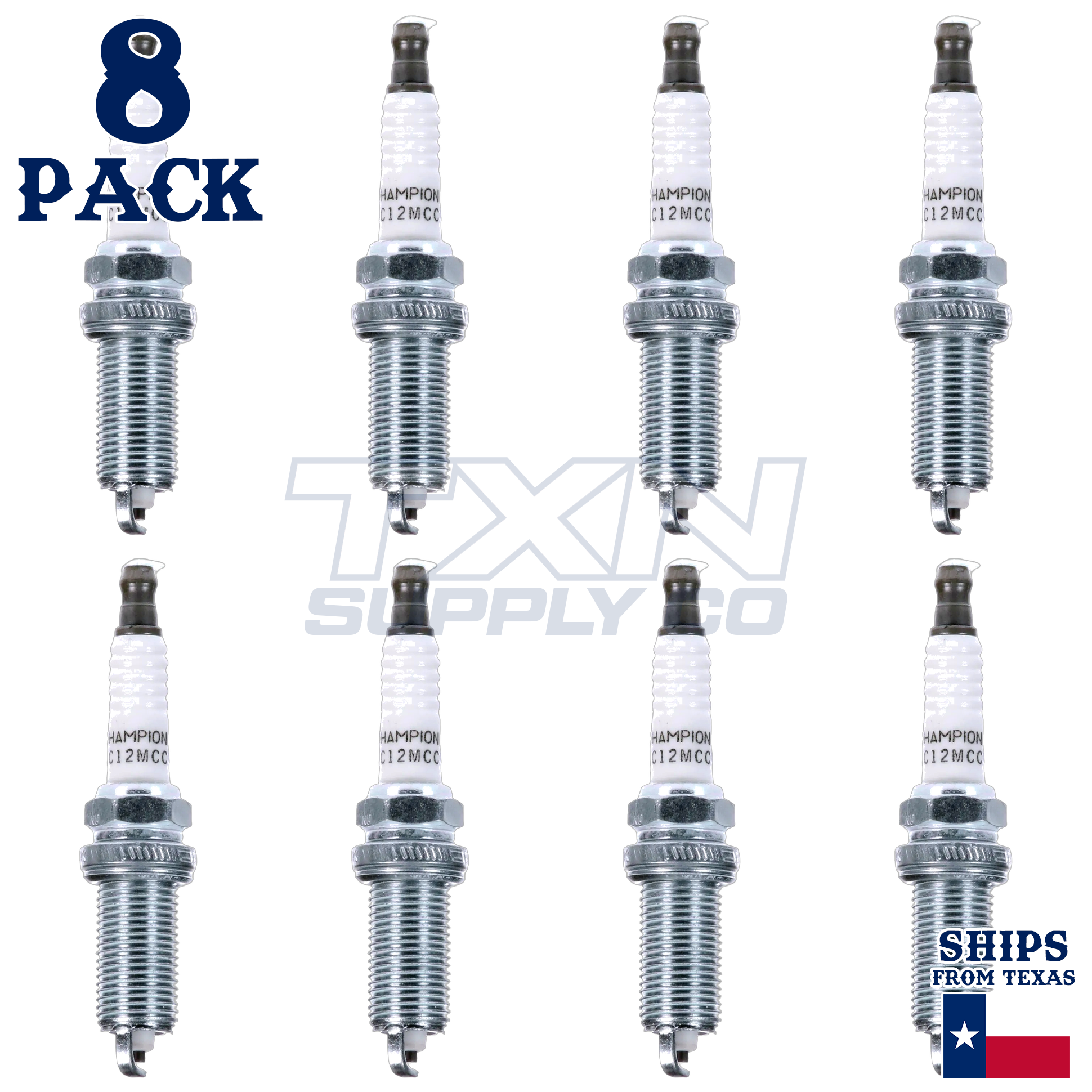 8 Pack Champion Copper Plus Spark Plugs for 2012-2016 Nissan NV2500 5.6L V8 - Image 2