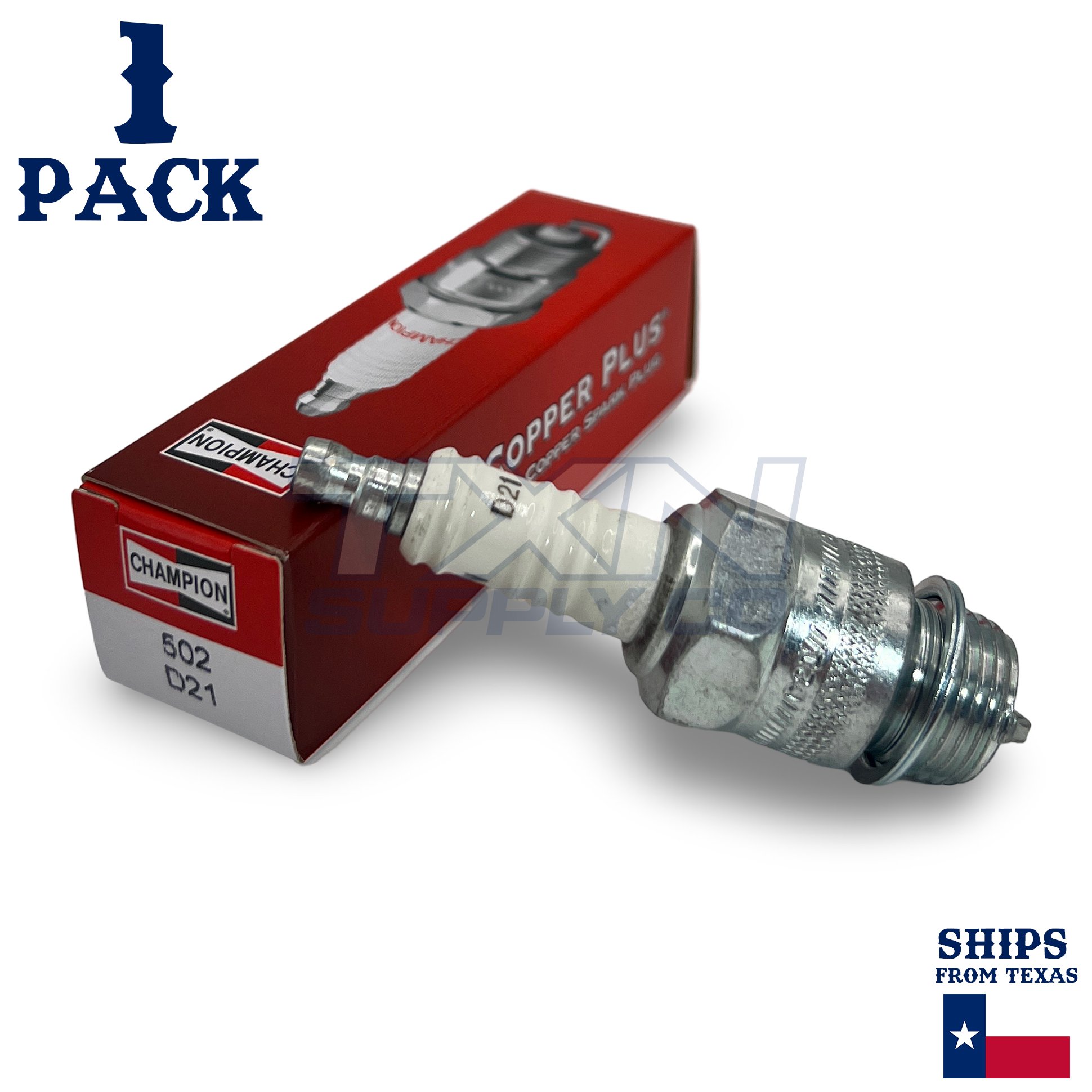 Champion 502 Copper Plus Spark Plug D21 D-21 - 1 Pack - Image 1