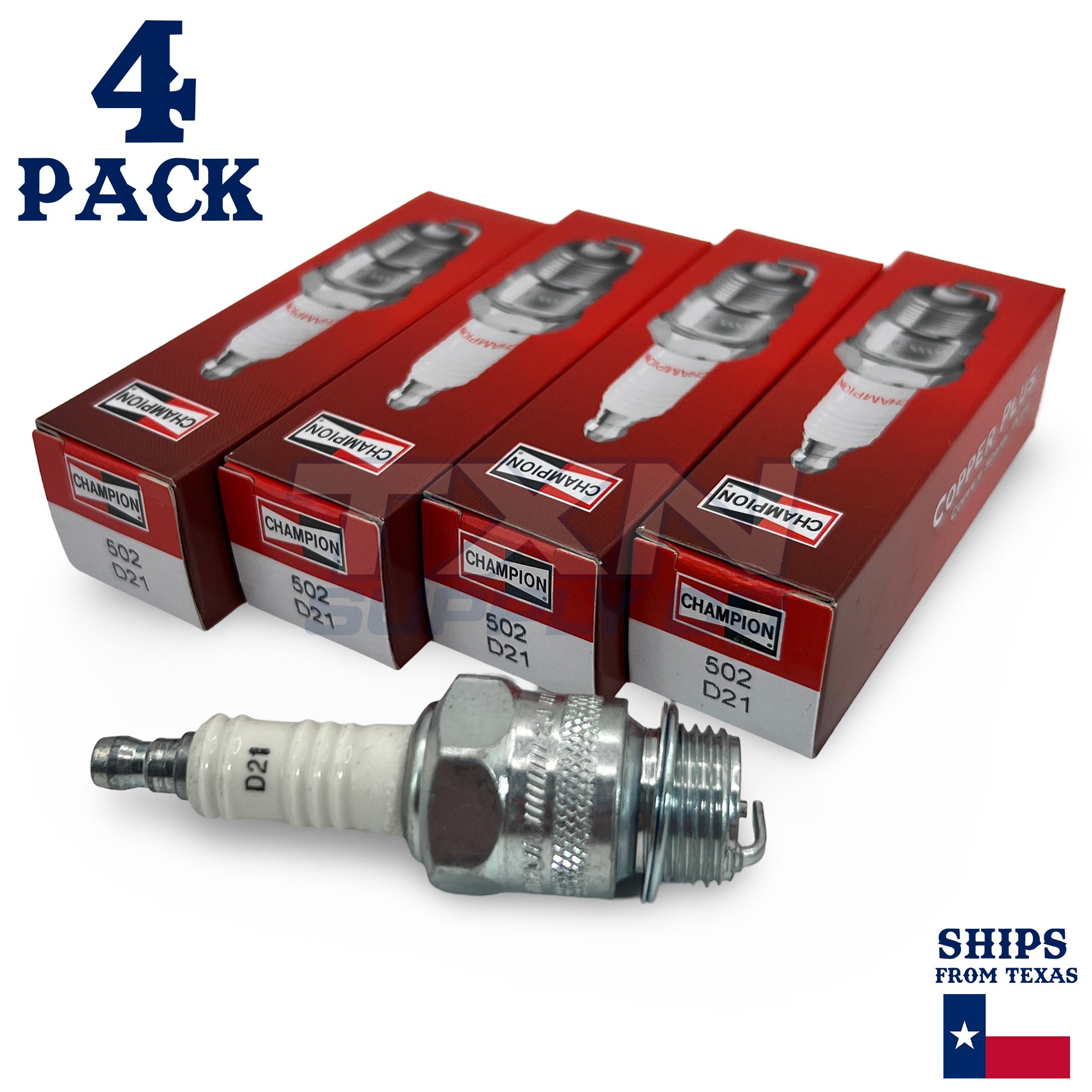 Champion 502 Copper Plus Spark Plug D21 D-21 - 4 Pack - Image 1
