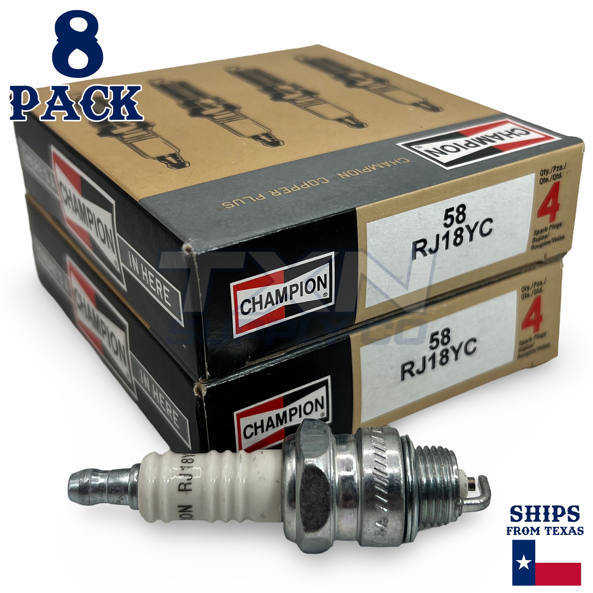 Champion RJ18YC-8PK Copper Plus Small Engine Spark Plug # 58 (8 Pack)
