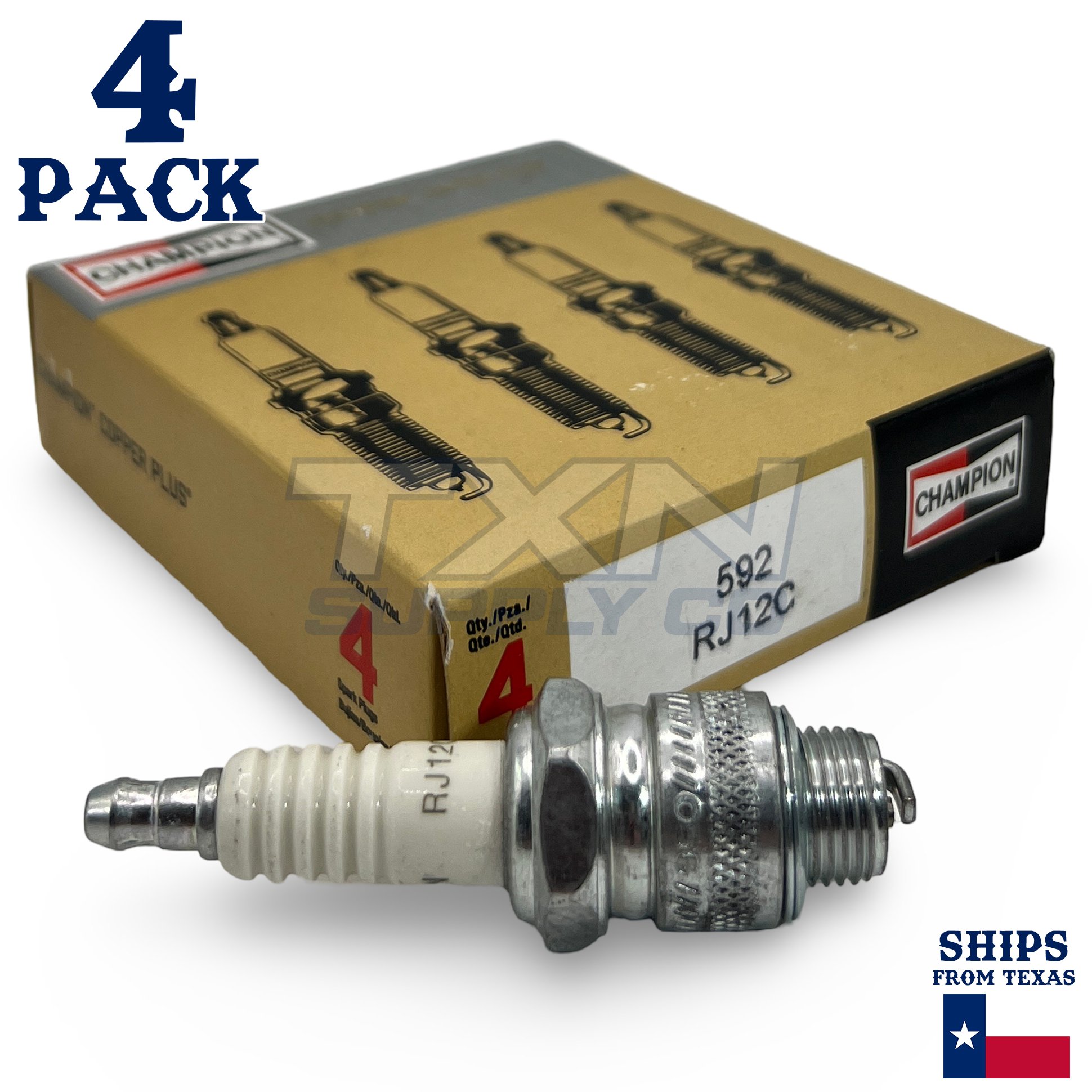 Champion Copper Marine Spark Plug 592M RJ12C - 4 Pack - Image 1