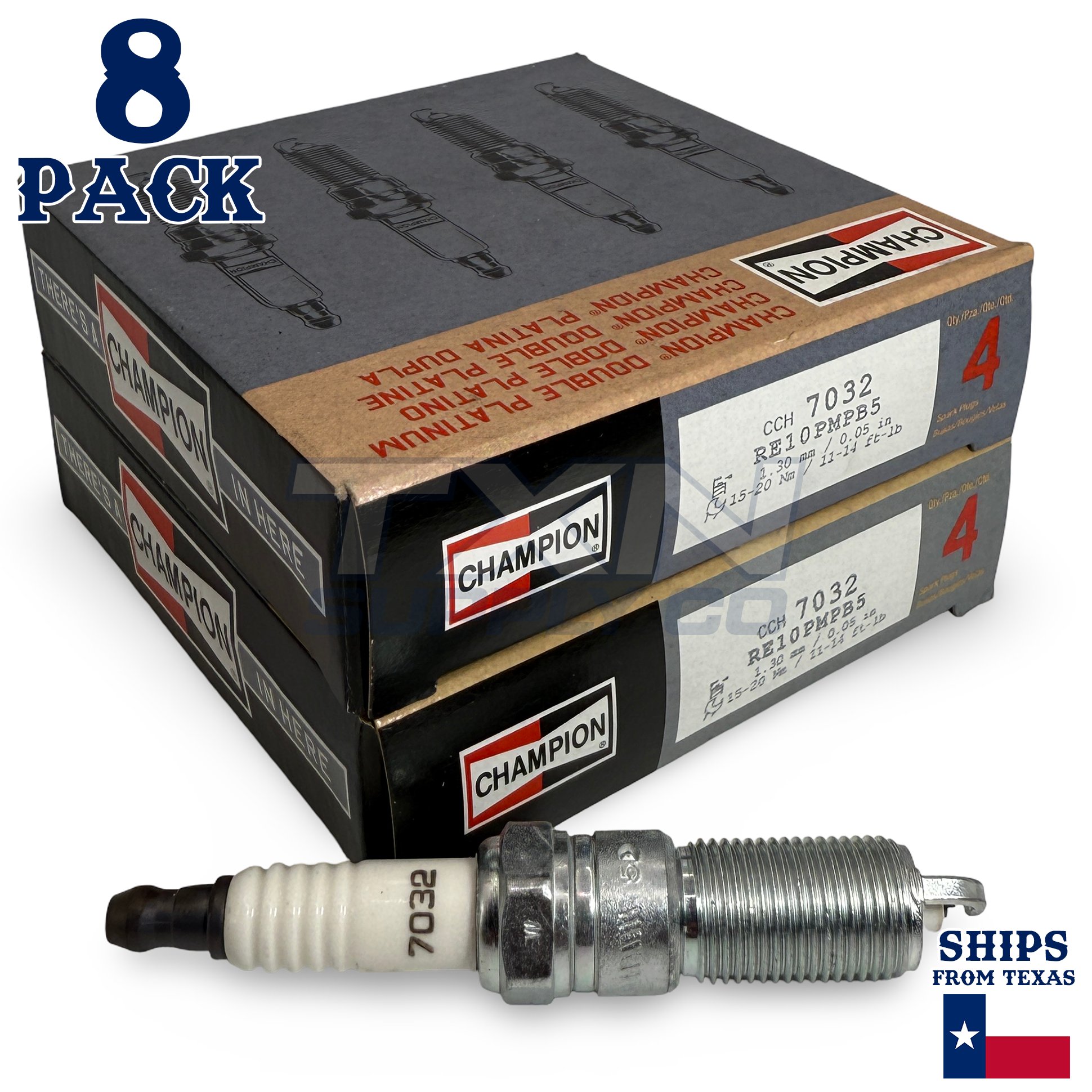 Champion 7032 Double Platinum Spark Plugs RE10PMPB5 - 8 Pack