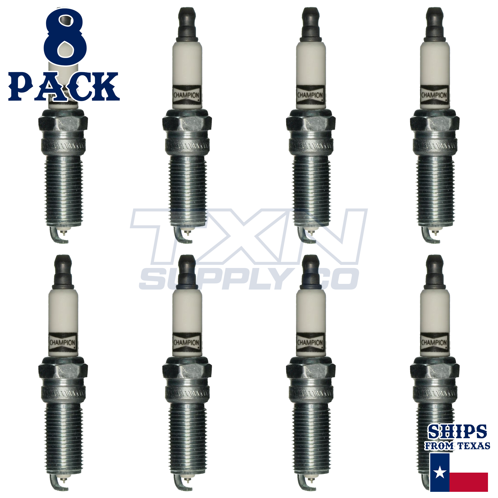 Champion 7032 Double Platinum Spark Plugs RE10PMPB5 - 8 Pack - Image 1