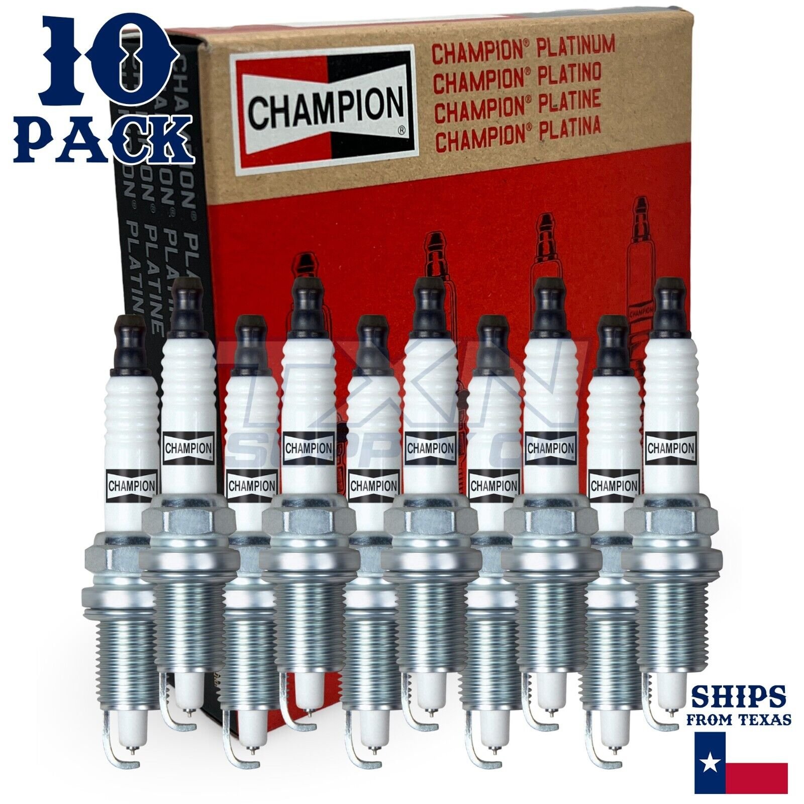 10 Pack Champion Platinum Spark Plugs for 2004-2006 Dodge Ram 1500 8.3L V10
