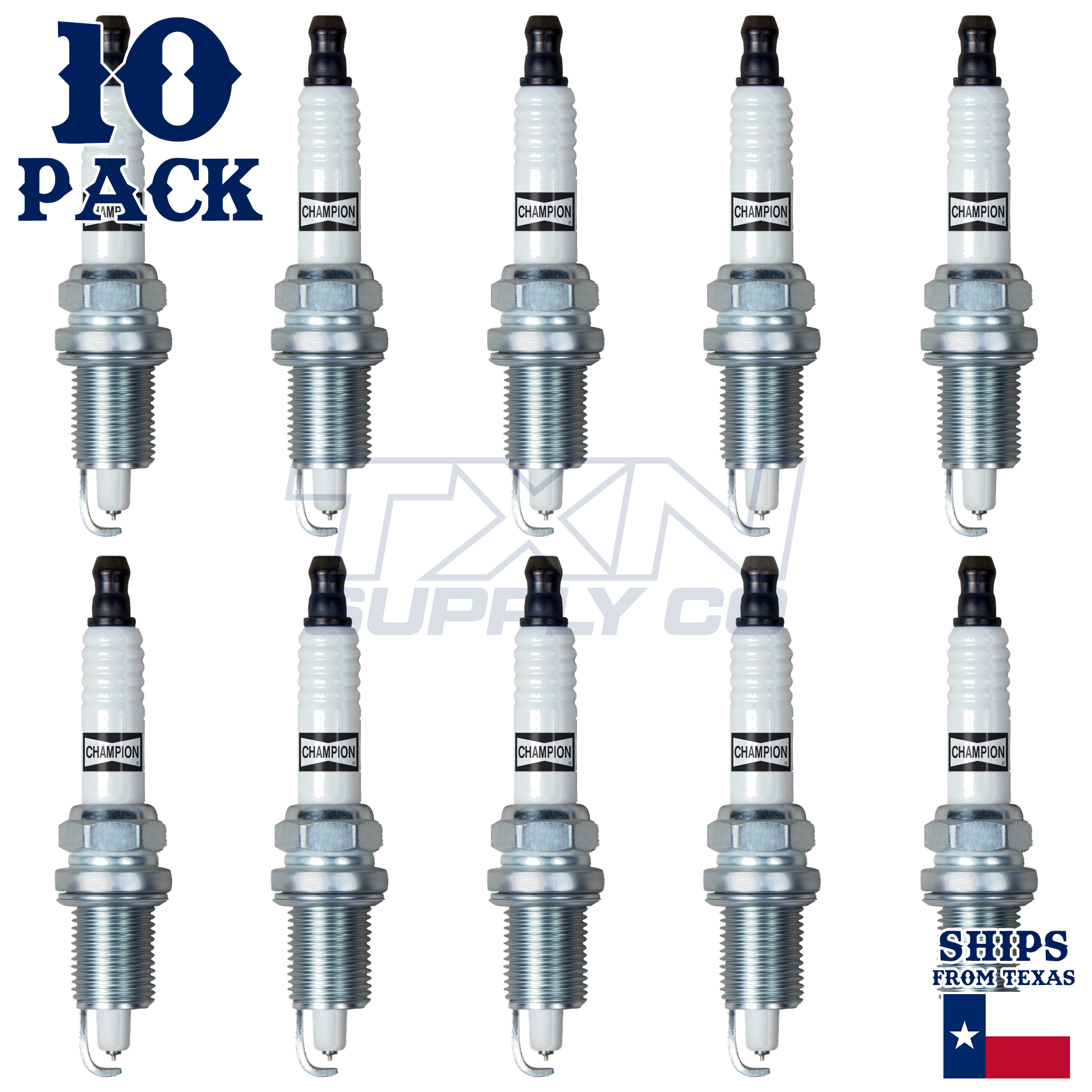 10 Pack Champion Platinum Spark Plugs for 2004-2006 Dodge Ram 1500 8.3L V10 - Image 1