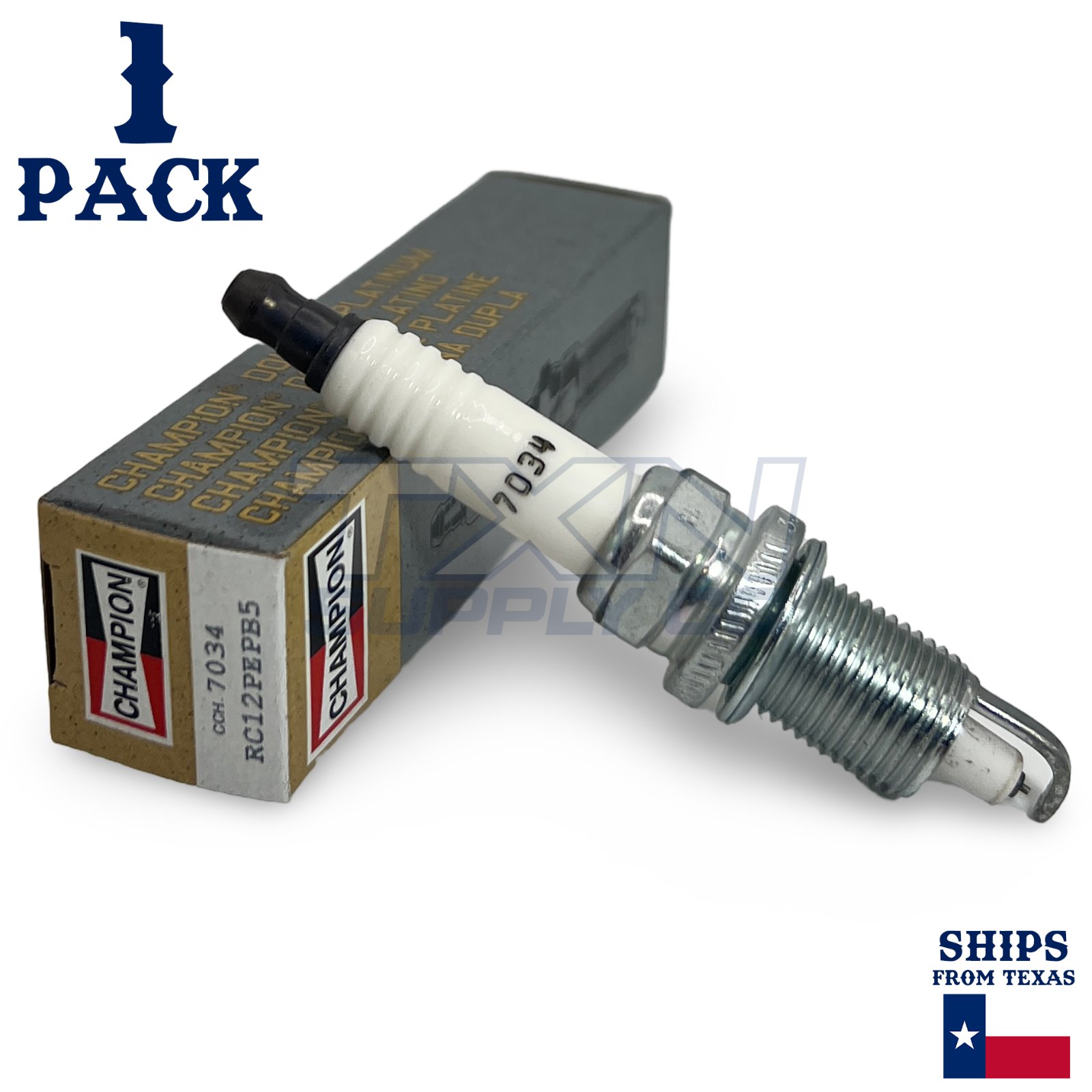 Champion 7034 Double Platinum Spark Plugs RC12PEPB5 - 1 Pack - Image 1