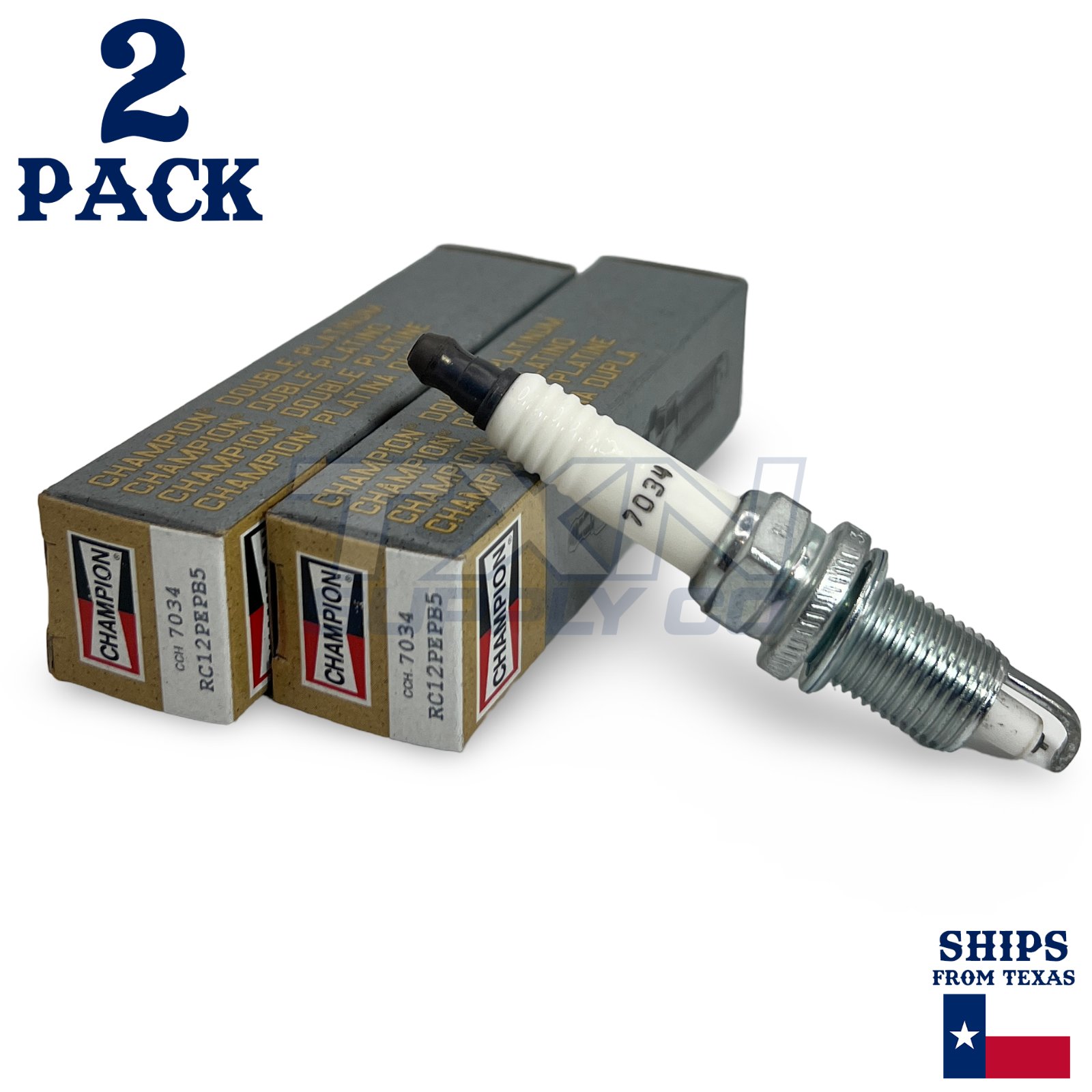 Champion 7034 Double Platinum Spark Plugs RC12PEPB5 - 2 Pack
