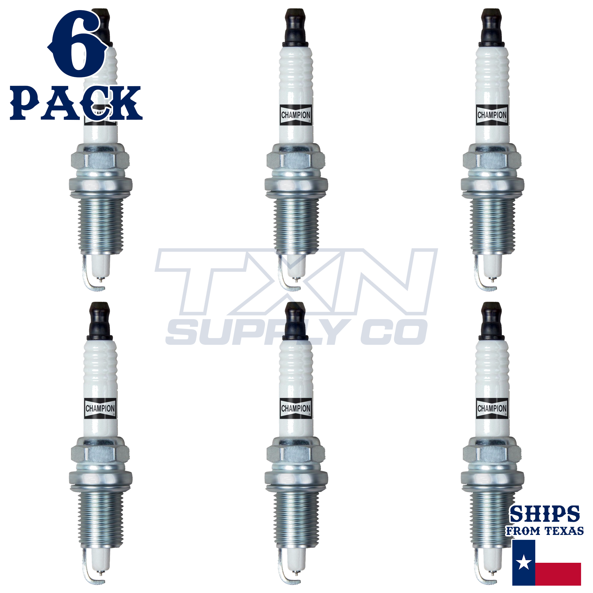 6 Pack Champion Platinum Spark Plugs for 1991-2001 Jeep Cherokee 4.0L L6 - Image 2