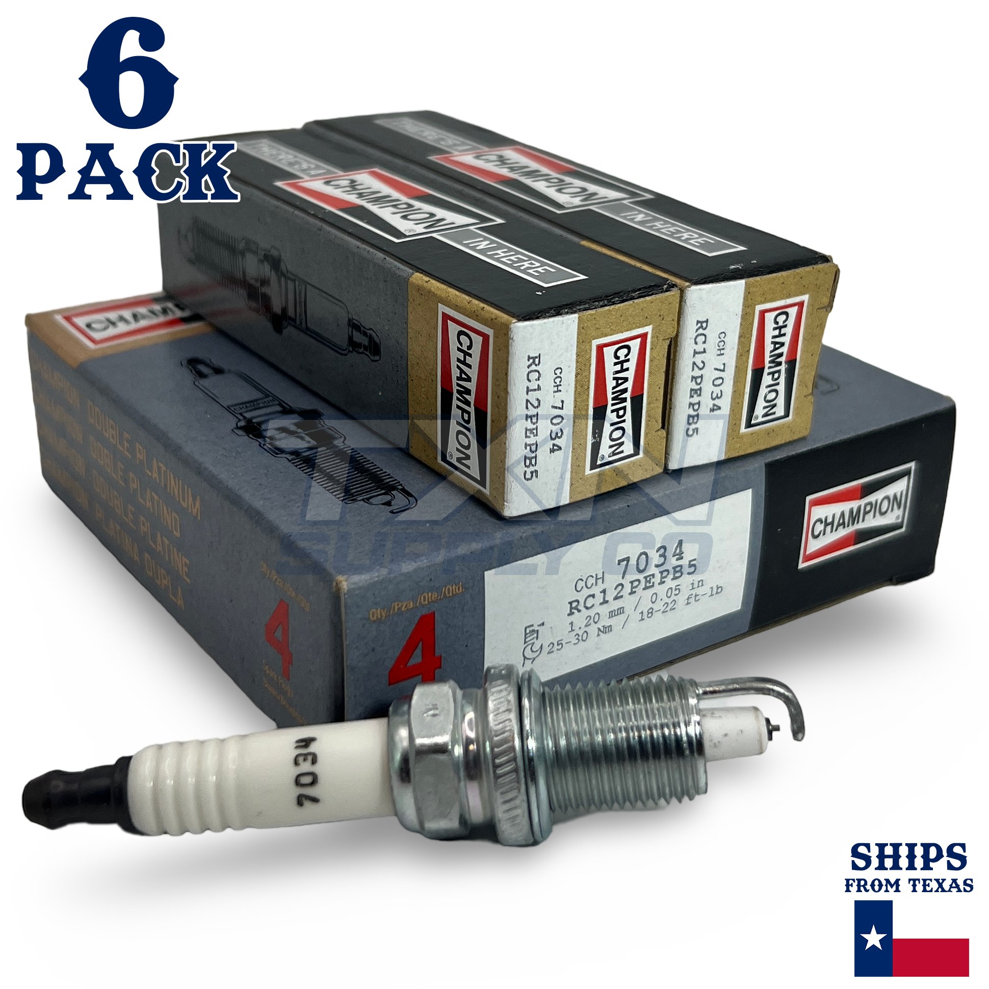 Champion 7034 Double Platinum Spark Plugs RC12PEPB5 - 6 Pack - Image 2