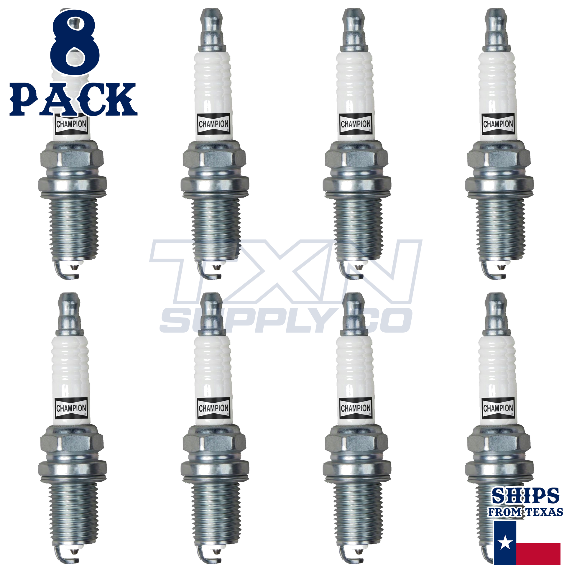 Champion 7071 Double Platinum Spark Plugs RC12PYP - 8 Pack - Image 1