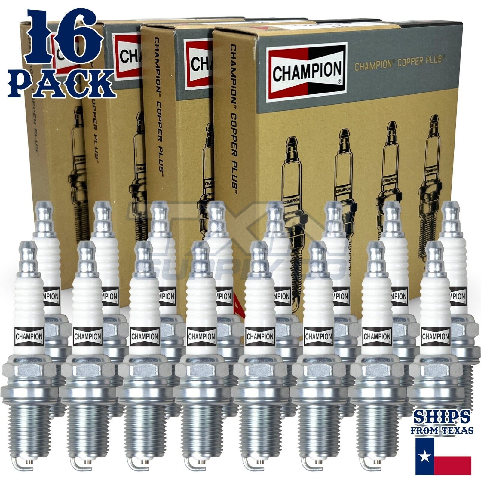 16 Pack Spark Plugs Champion Copper Set 1998-2002 MERCEDES-BENZ E430 V8-4.3L - Image 1