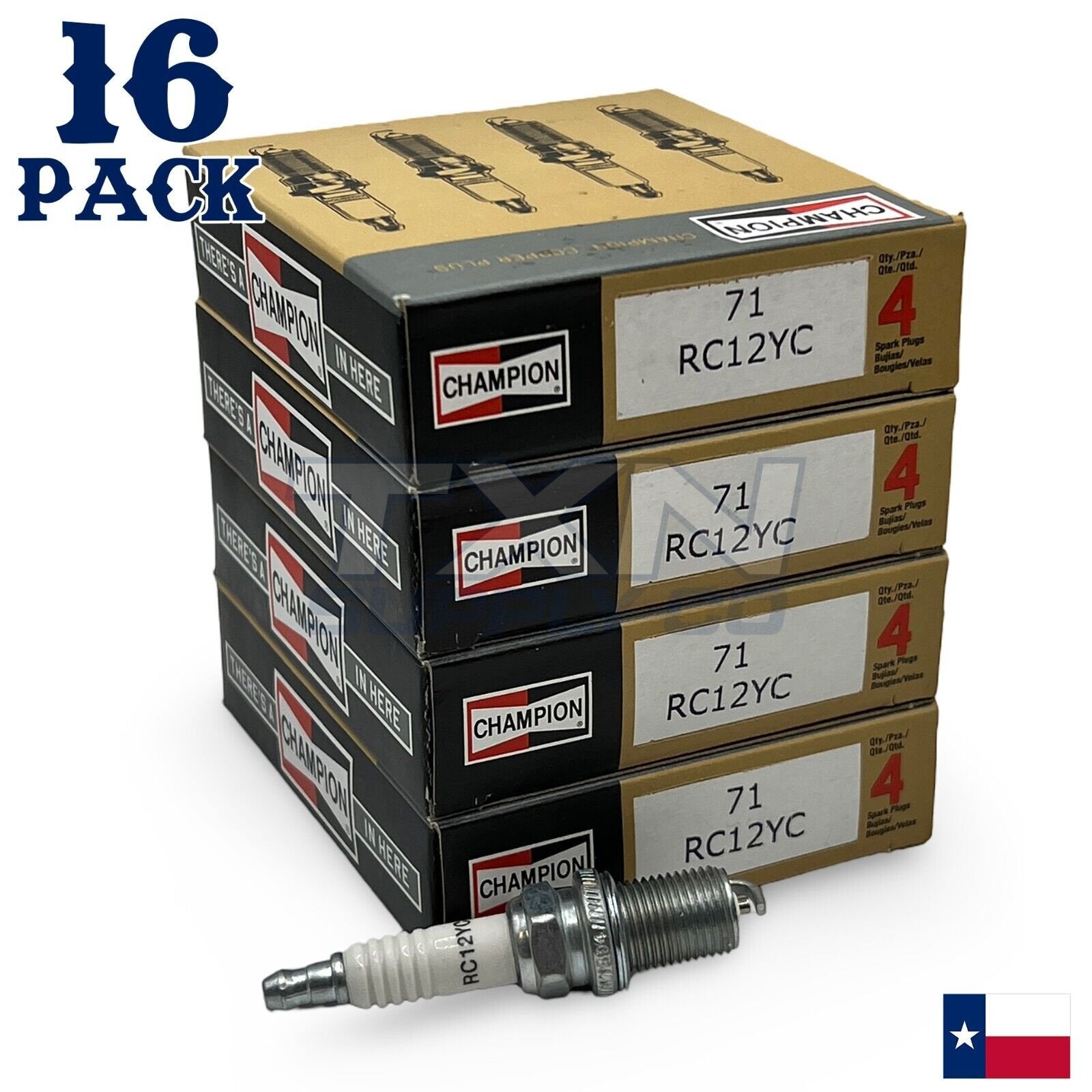 Champion RC12YC Copper Plus 71 Small Engine Spark Plug - 16 Spark Plugs - Image 1
