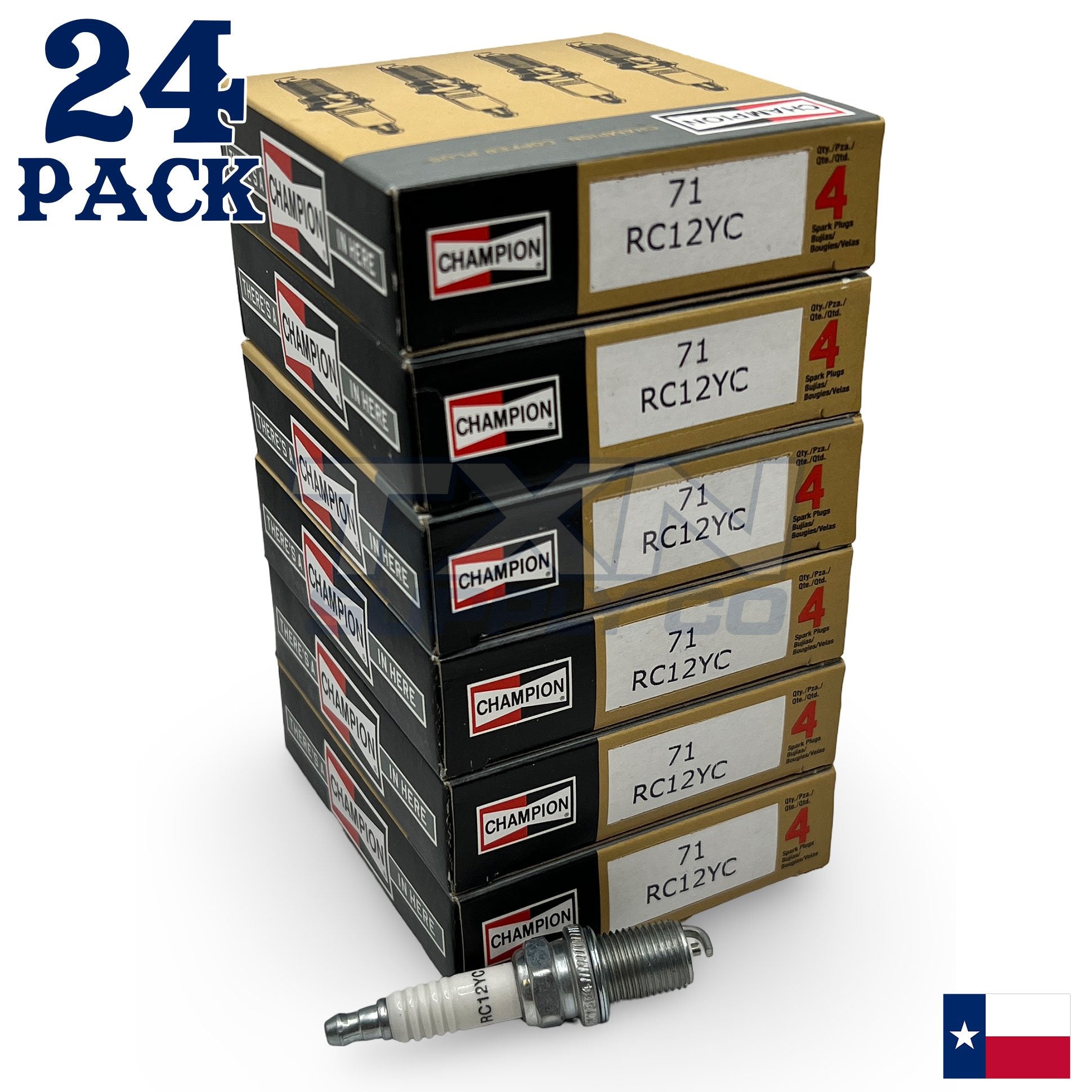 (24) Champion RC12YC Copper Plus 71 Small Engine Spark Plug - 24 Spark Plugs - Image 1