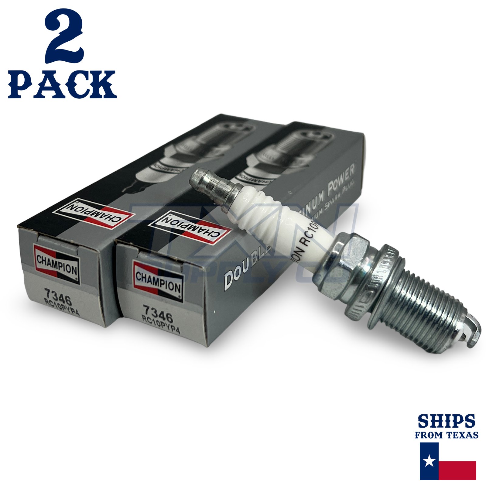 Champion 7346 Double Platinum Spark Plugs RC10PYP4 - 2 Pack