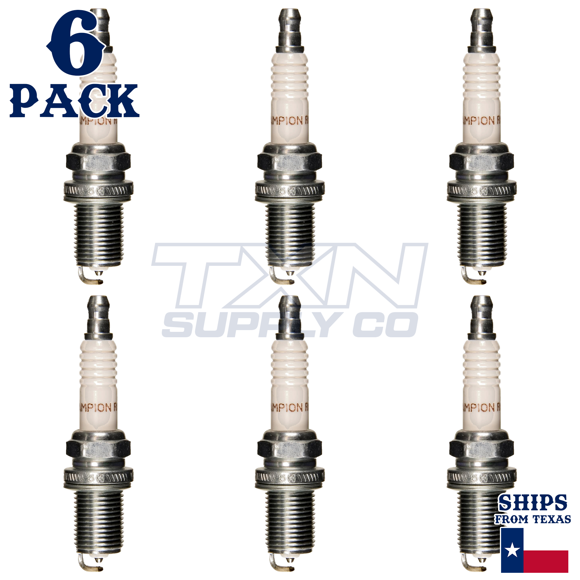 Champion 7346 Double Platinum Spark Plugs RC10PYP4 - 6 Pack - Image 1