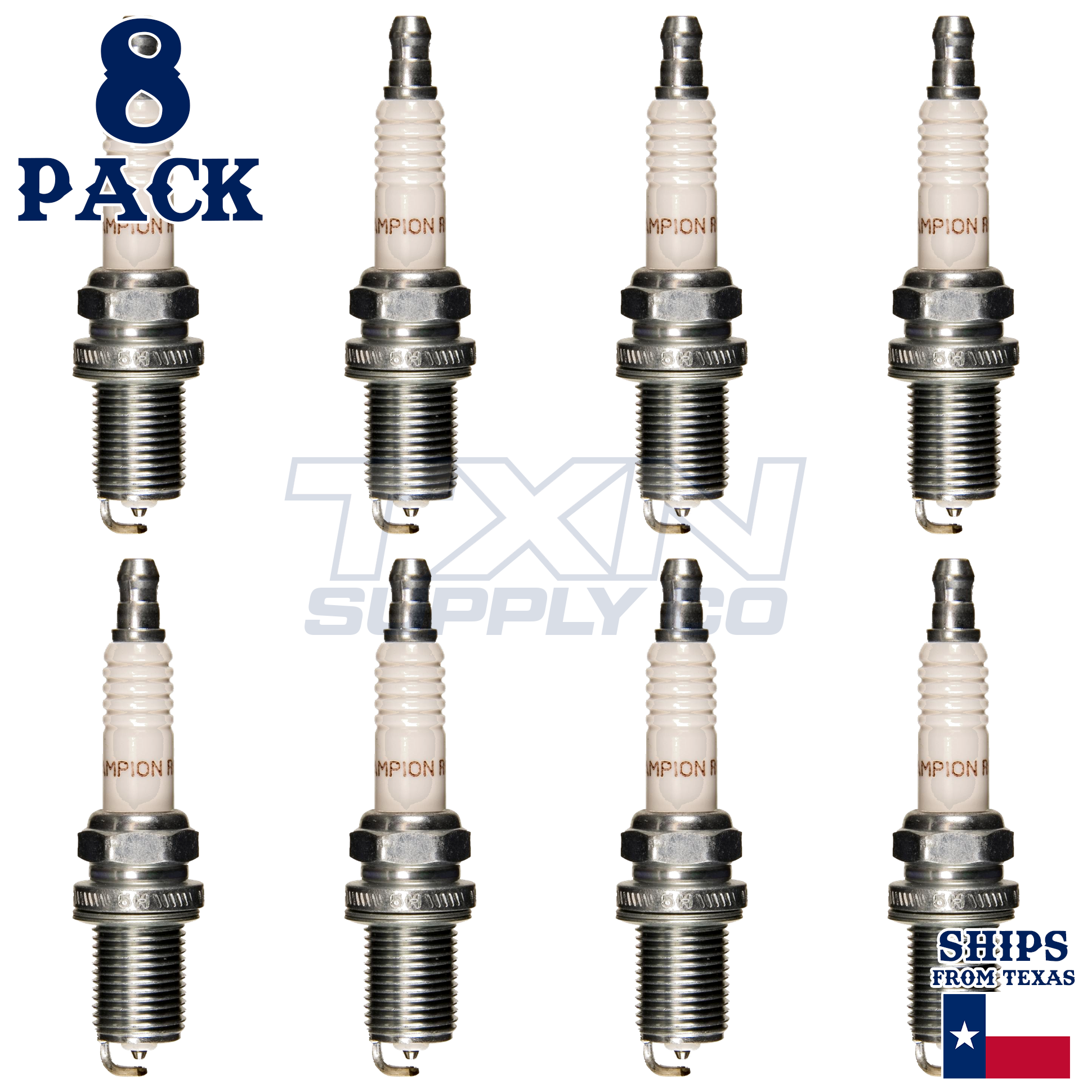 Champion 7346 Double Platinum Spark Plugs RC10PYP4 - 8 Pack - Image 1