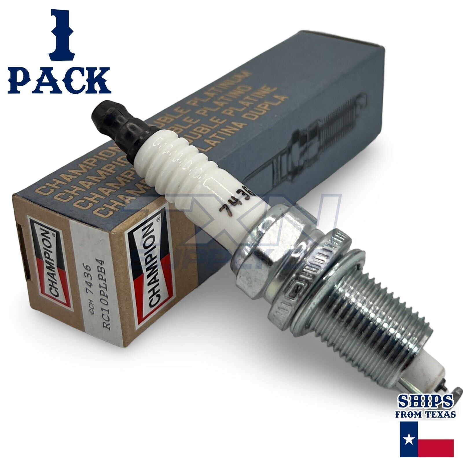 Champion 7436 Double Platinum Spark Plugs RC10PLPB4 - 1 Pack - Image 1