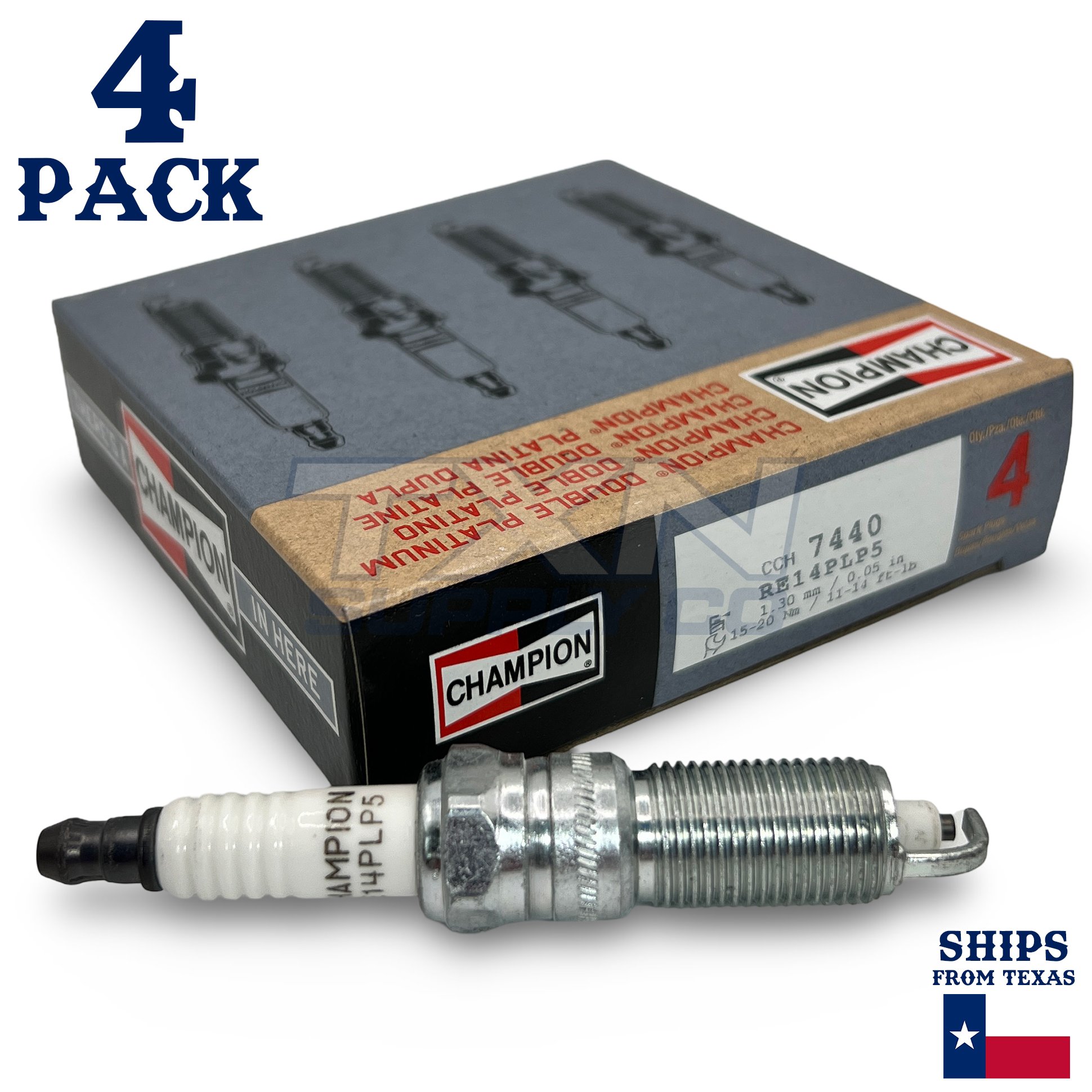 Champion 7440 Double Platinum Spark Plug RE14PLP5 - 4 Pack - Image 1