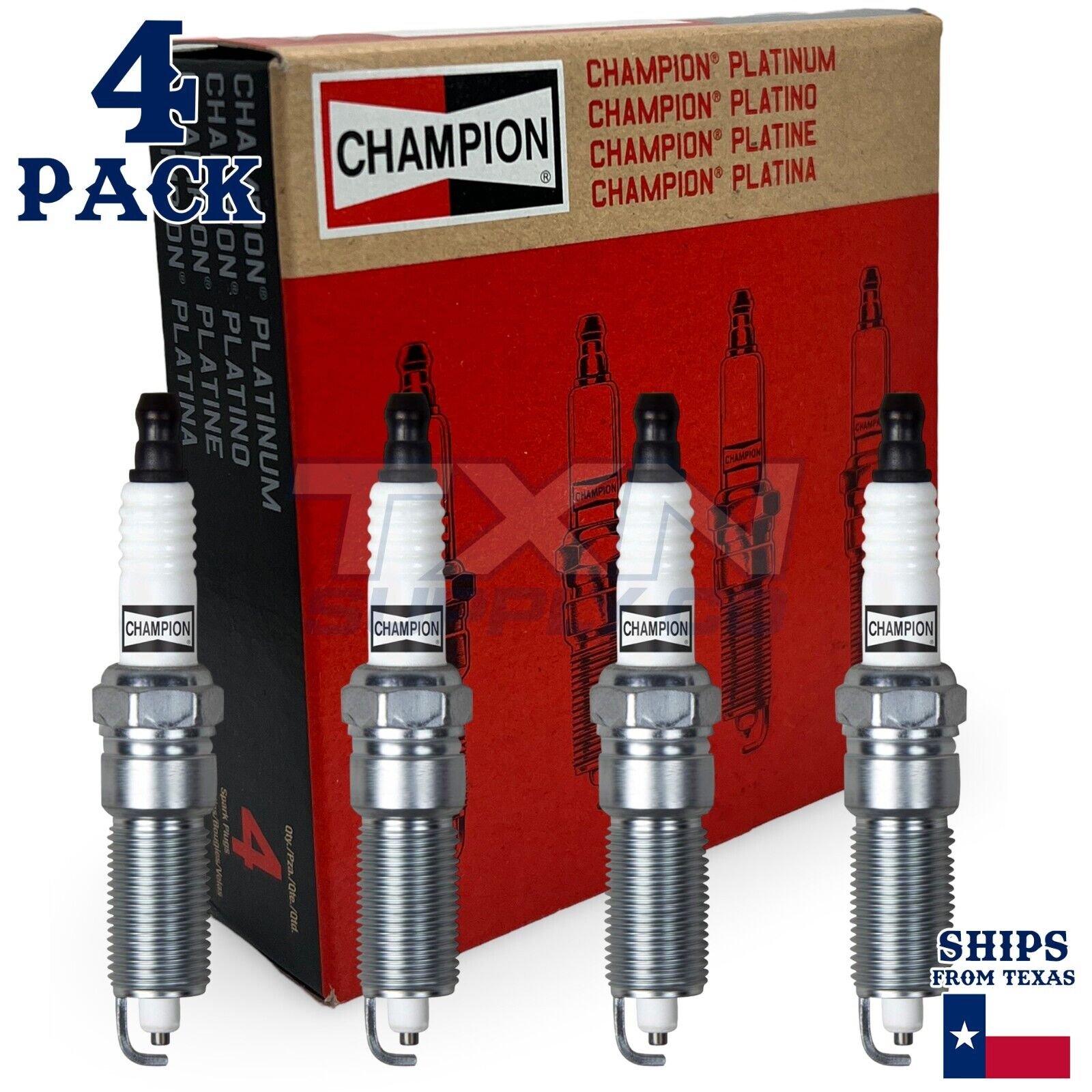 4 Pack Spark Plugs Champion Platinum Set For 2003-2006 Jeep Wrangler L4-2.4L