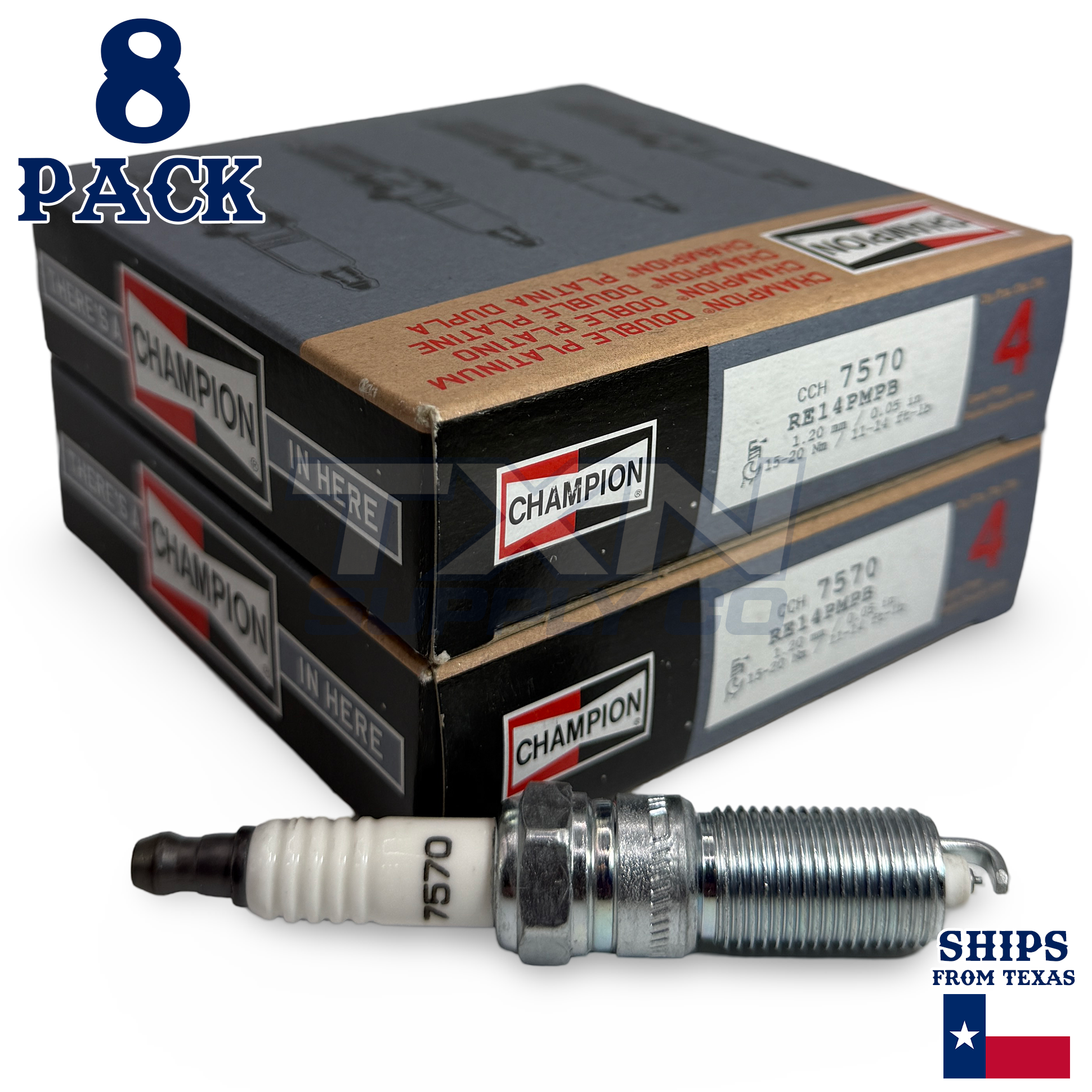 Champion 7570 Spark Plugs 8 Pack - Image 1