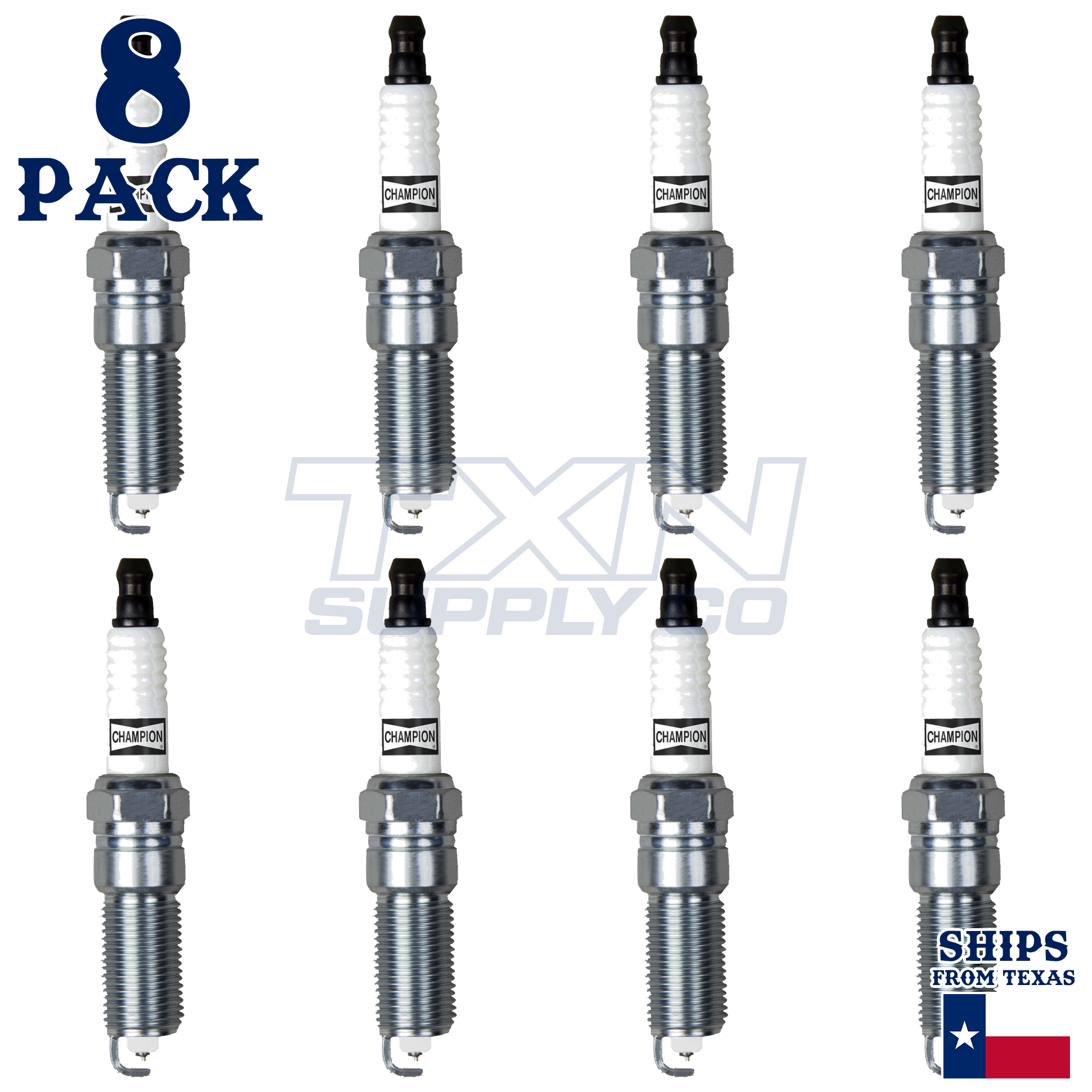 Champion 7570 Double Platinum Spark Plugs RE14PMPB - 8 Pack - Image 1