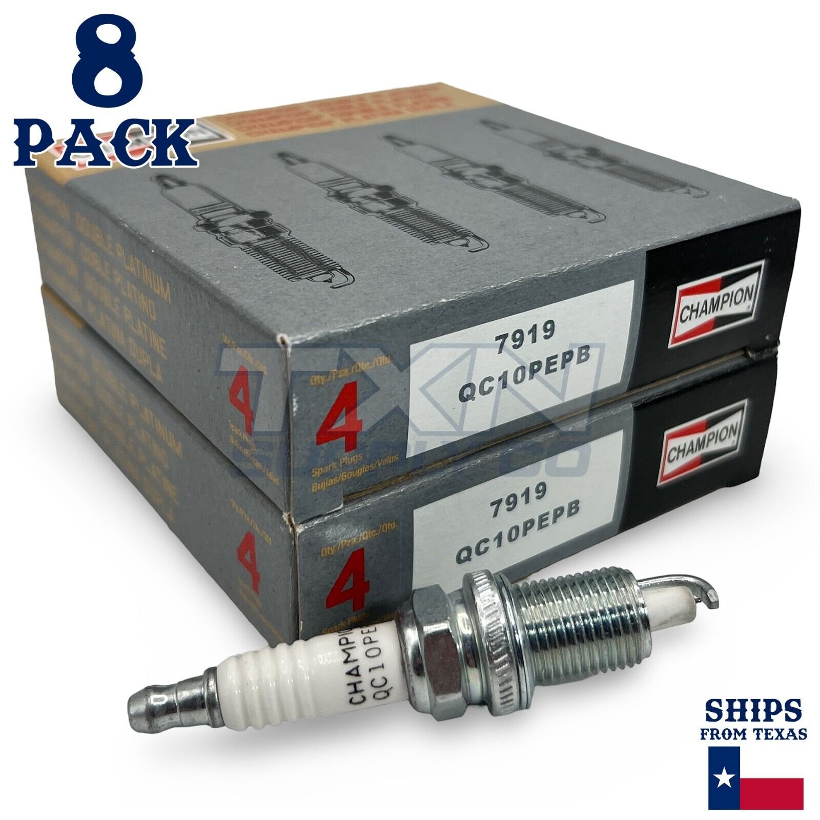 Champion 7919 Spark Plugs QC10PEPB - 8 Pack - Image 1