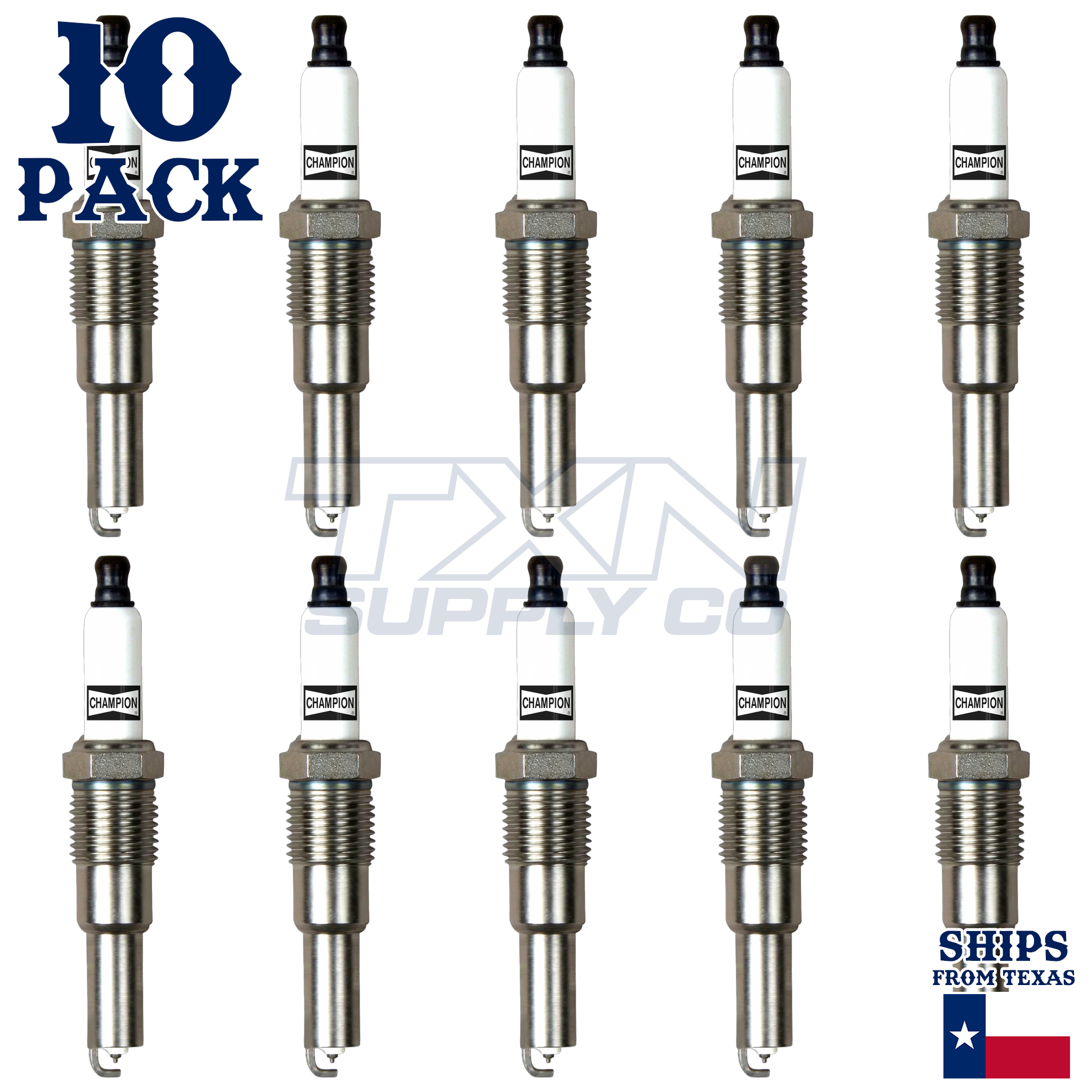10 Spark Plugs Champion Platinum For 2005-2008 Ford F-550 Super Duty V8-6.8L - Image 2