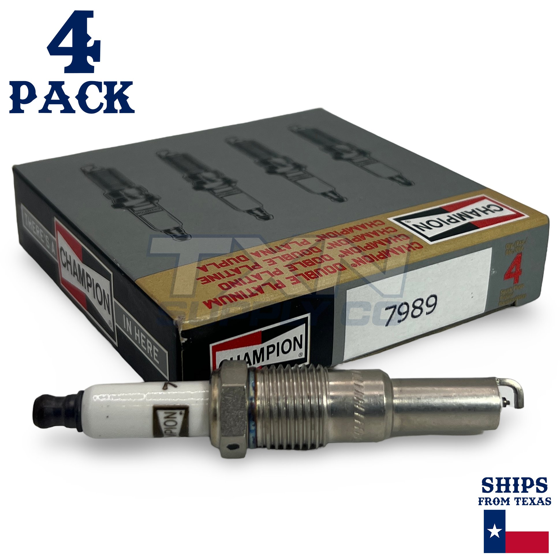 Champion 7989 Double Platinum Spark Plugs - 4 Pack - Image 1