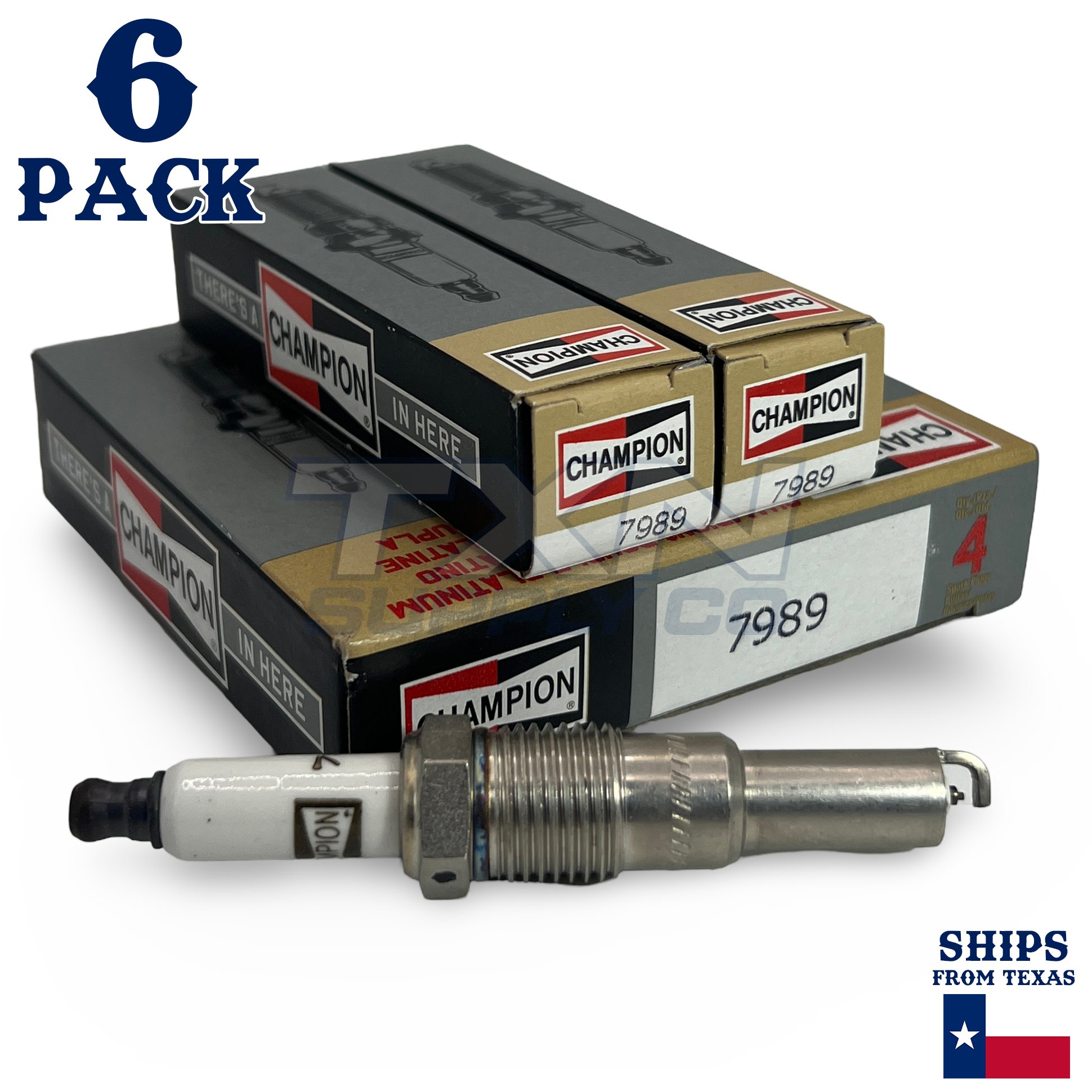 Champion 7989 Double Platinum Spark Plugs - 6 Pack - Image 1