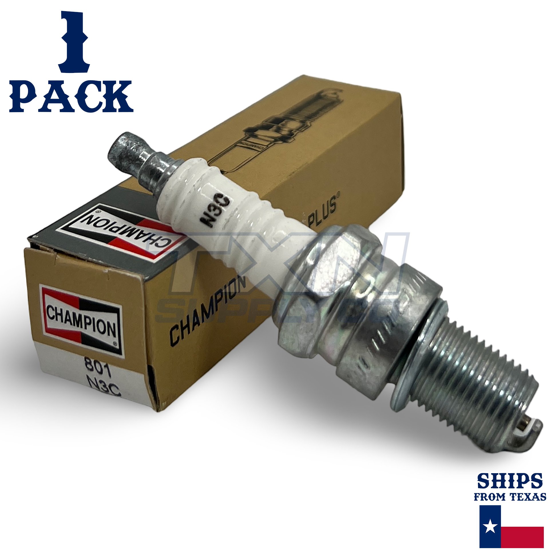 Champion Copper Plus Small Engine 801 Spark Plug (Carton of 1) - N3C for 1981-1989 Porsche 911 - Image 1