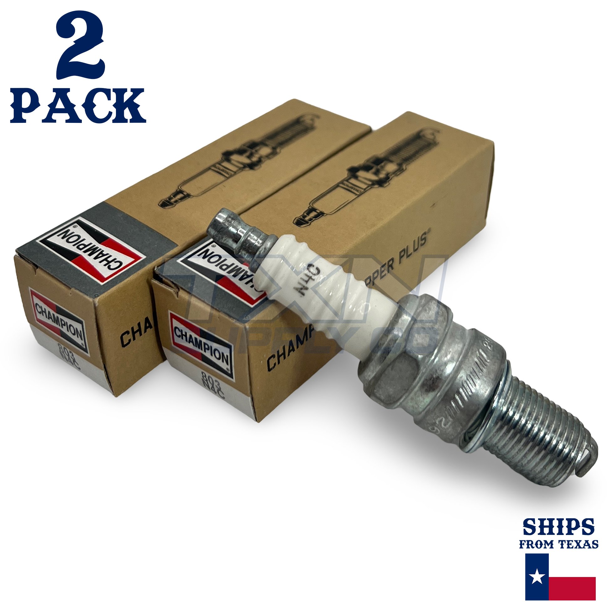 Champion 803 Copper Plus Spark Plug N4C - 2 Pack - Image 1