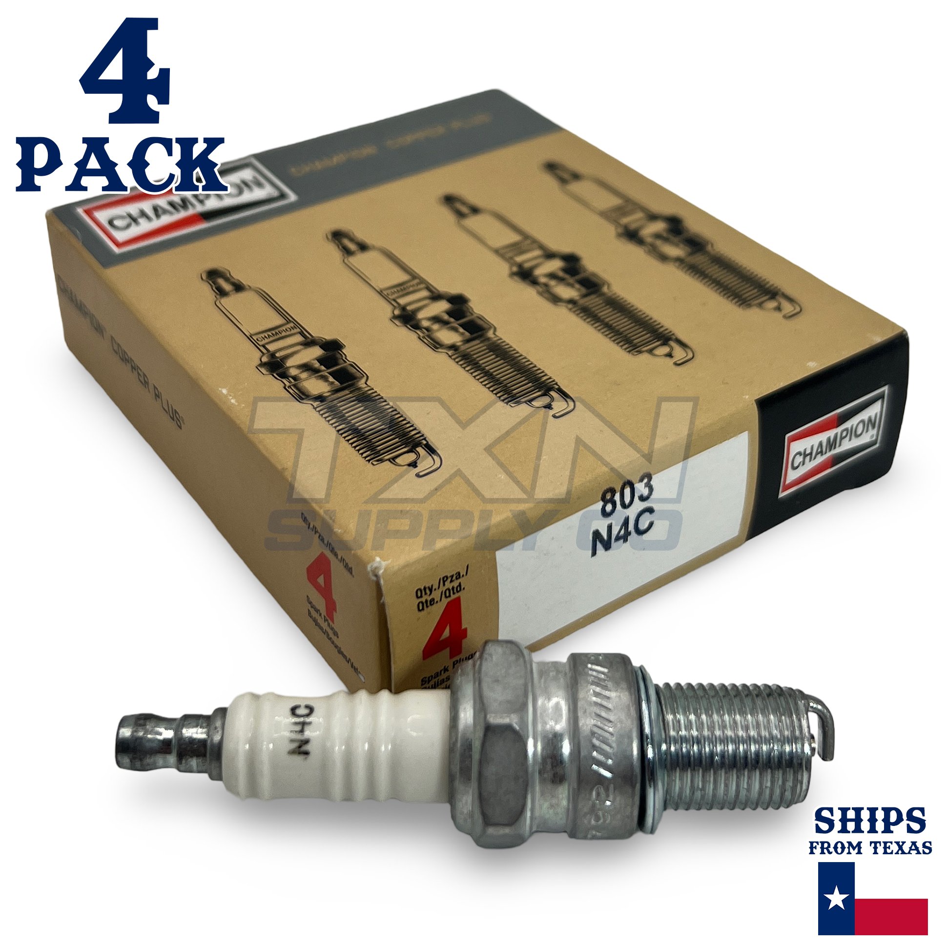Champion 803 Copper Plus Spark Plug N4C - 4 Pack - Image 1
