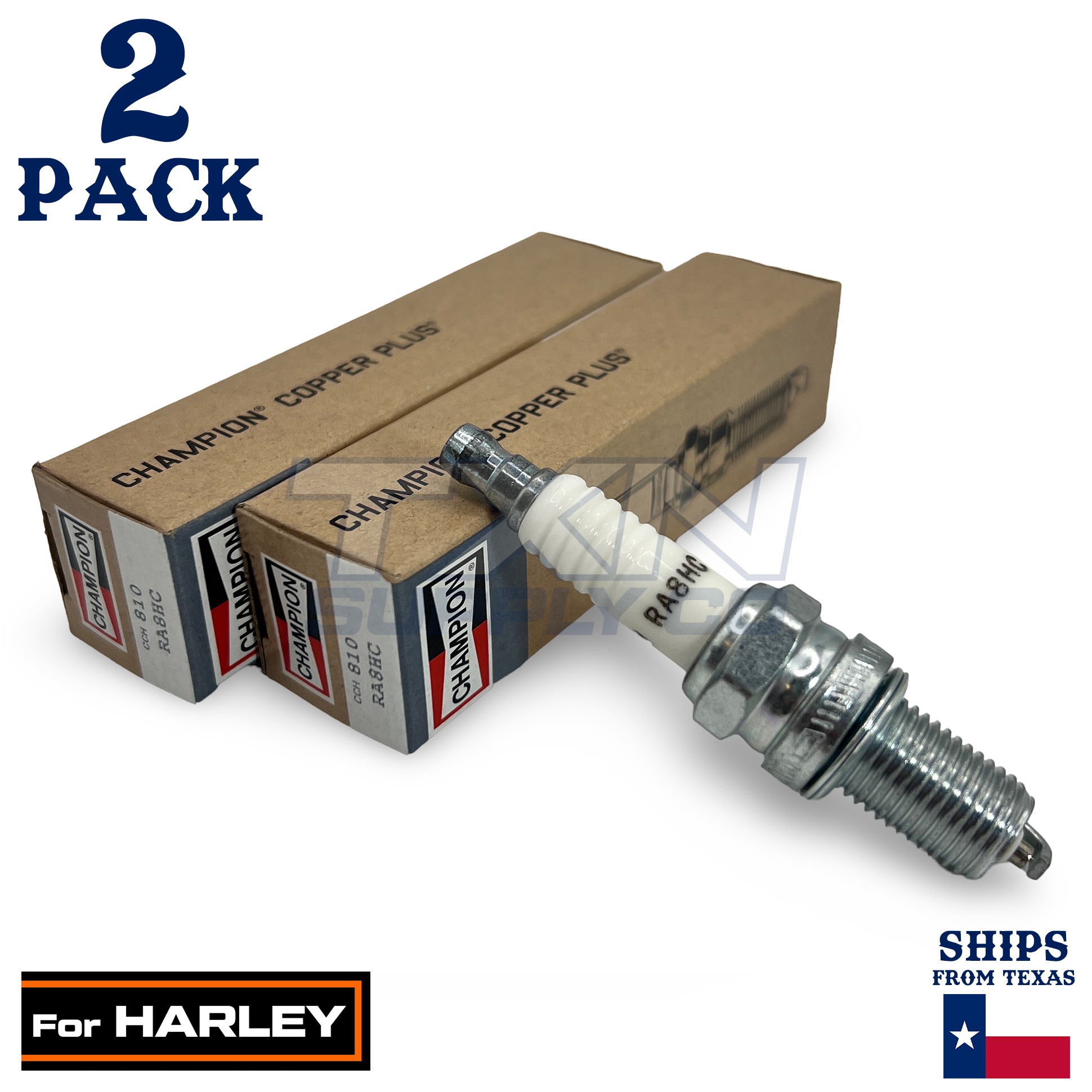 2 Pack Champion Spark Plug - For 2007-2007 VRSCX 1130 V-Rod Harley-Davidson - Image 1