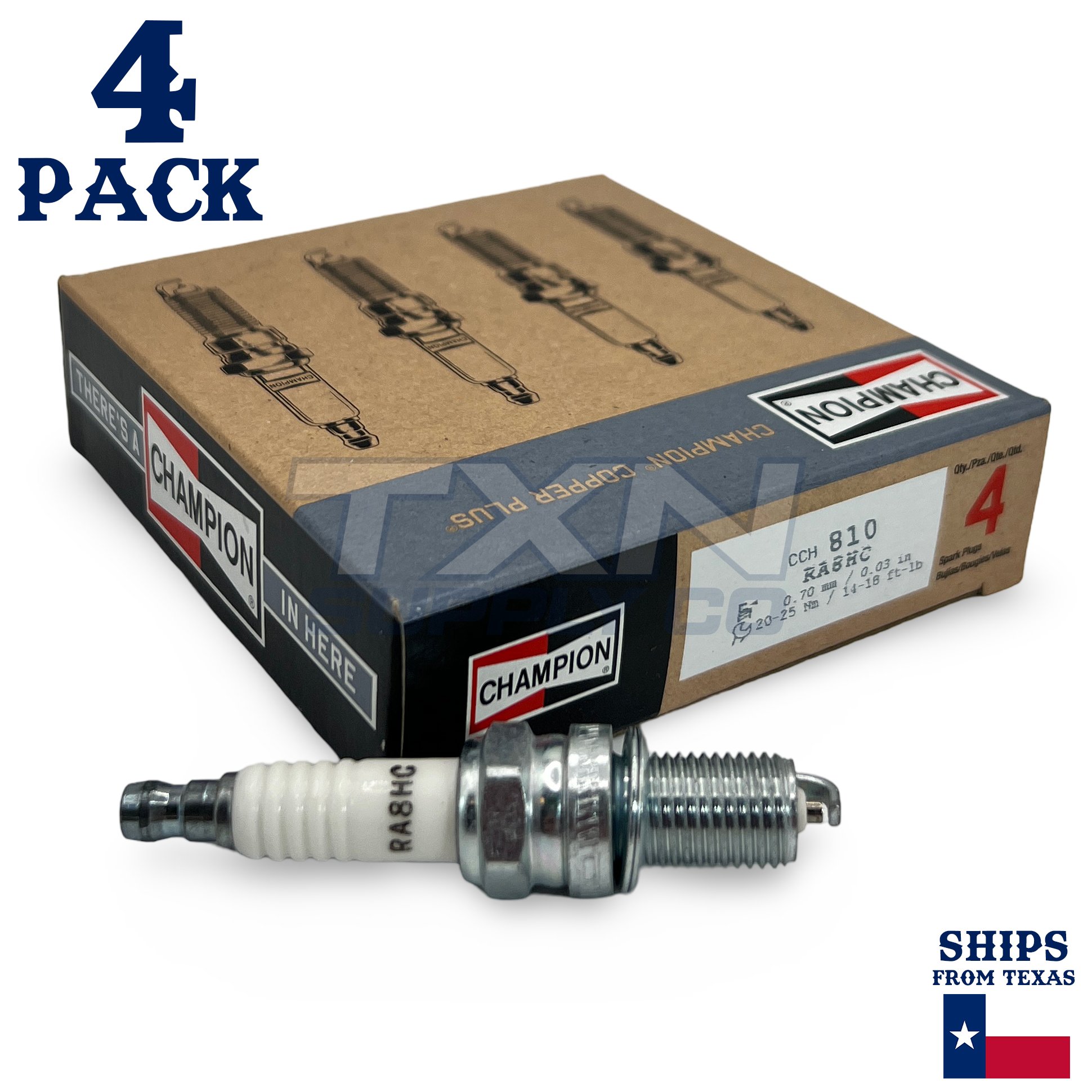 4 Pack Champion Spark Plug - For 2005-2007 Sportster 883 R Harley-Davidson - Image 1