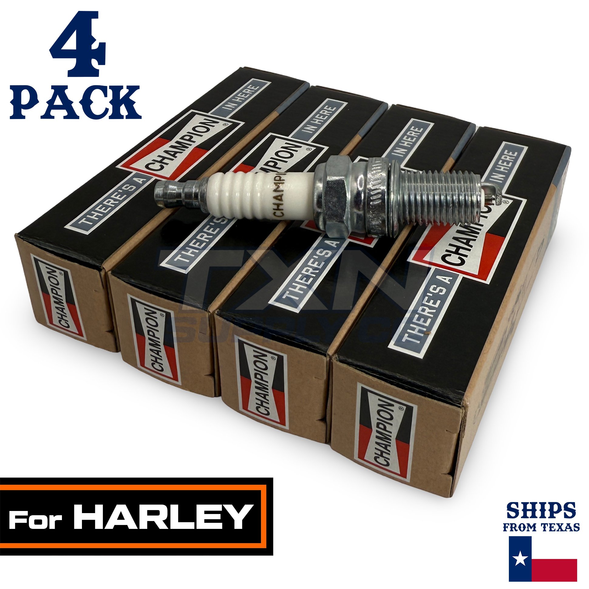4 Pack Champion Spark Plug - For 2006-2017 FXDB 1584 Dyna Street Harley-Davidson - Image 1